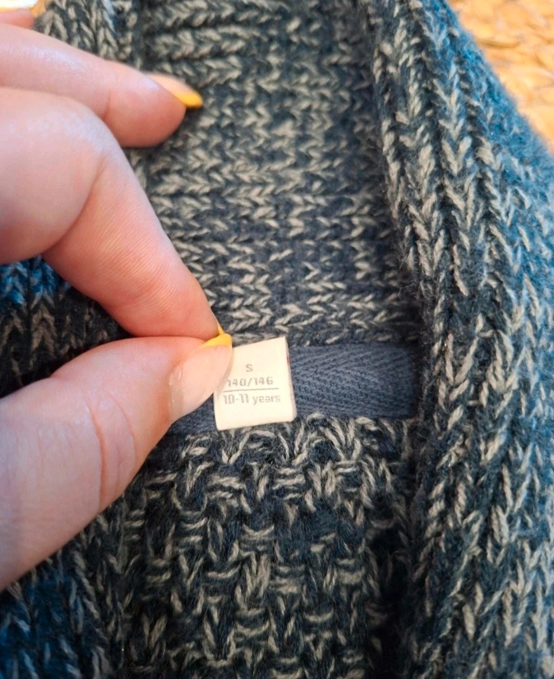 Gilet Esprit garçon 10/11 ans – maille gris et bleu – Esprit – taille 10 ans / 140 cm 2