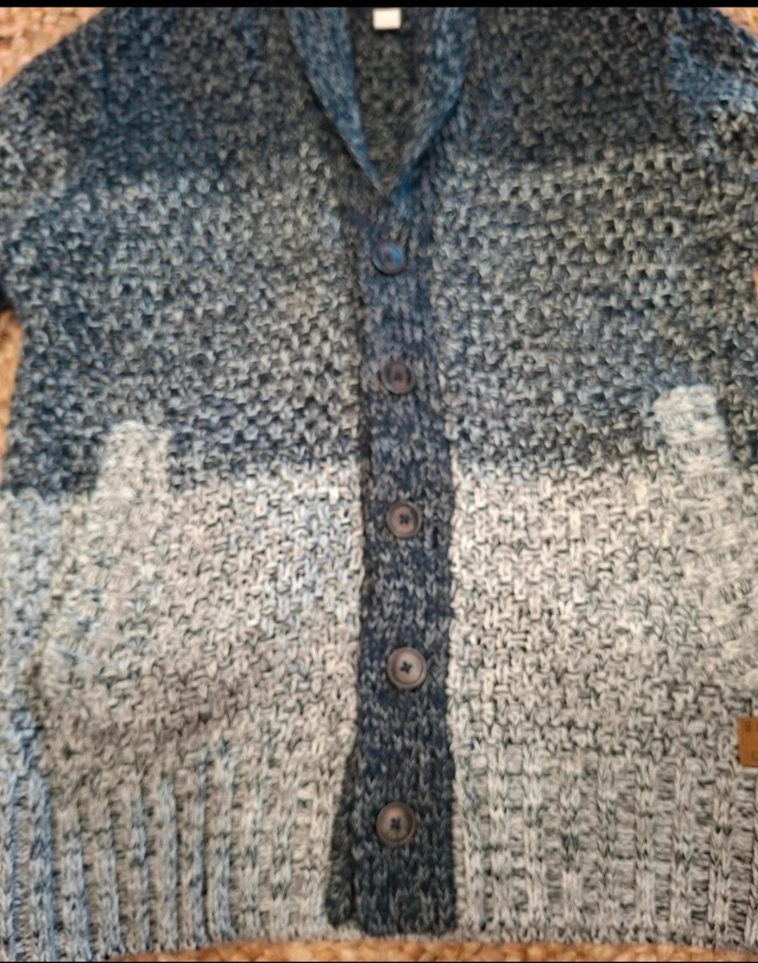 Gilet Esprit garçon 10/11 ans – maille gris et bleu – Esprit – taille 10 ans / 140 cm 5