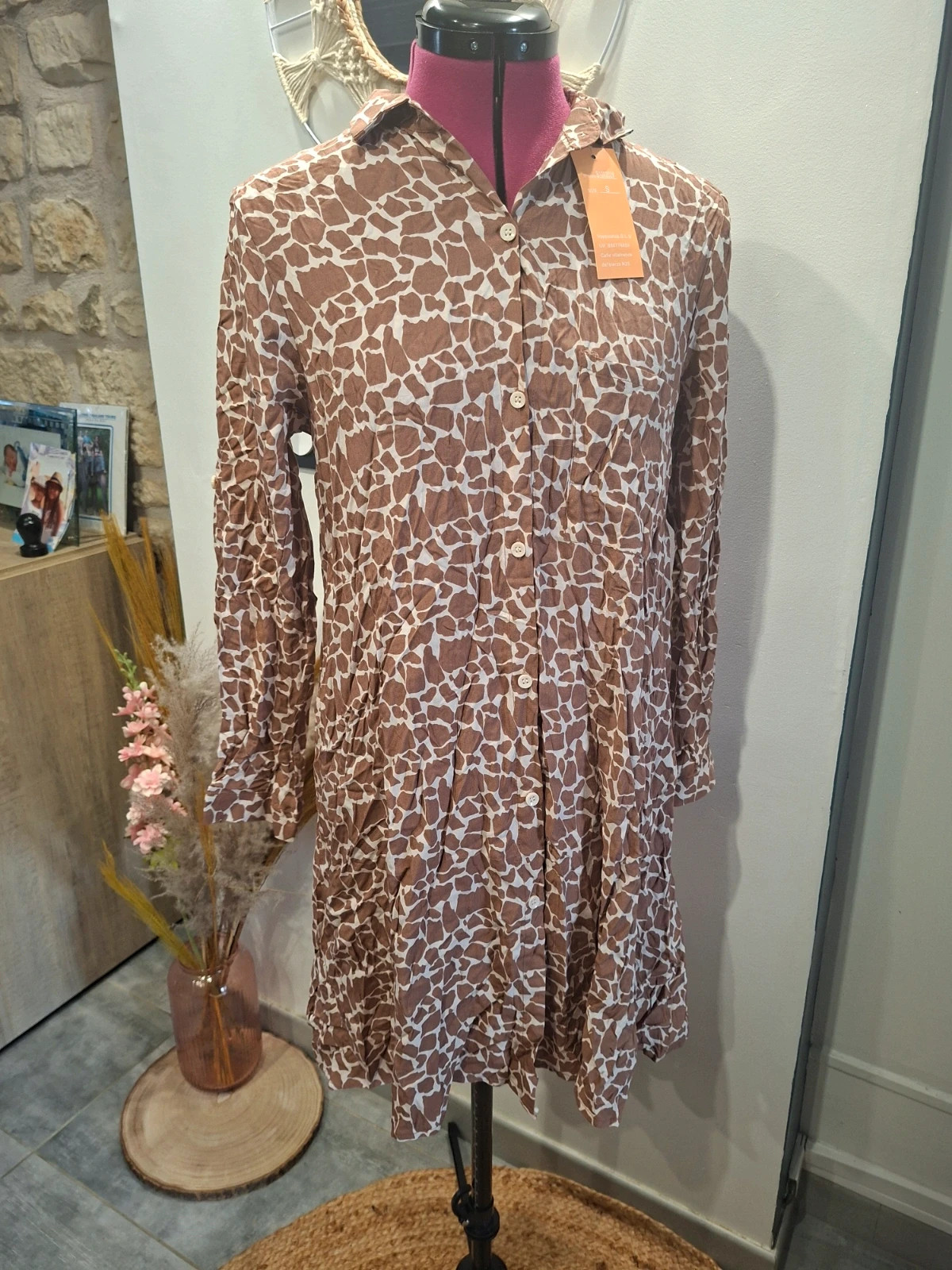 Robe chemise imprimé girafe – taille S – neuve avec étiquette – taille S / 36 / 8 4