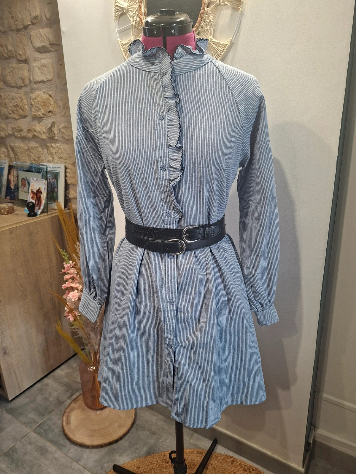 Robe chemise Karl Marc John – rayée bleue – taille S/M – neuve avec étiquette