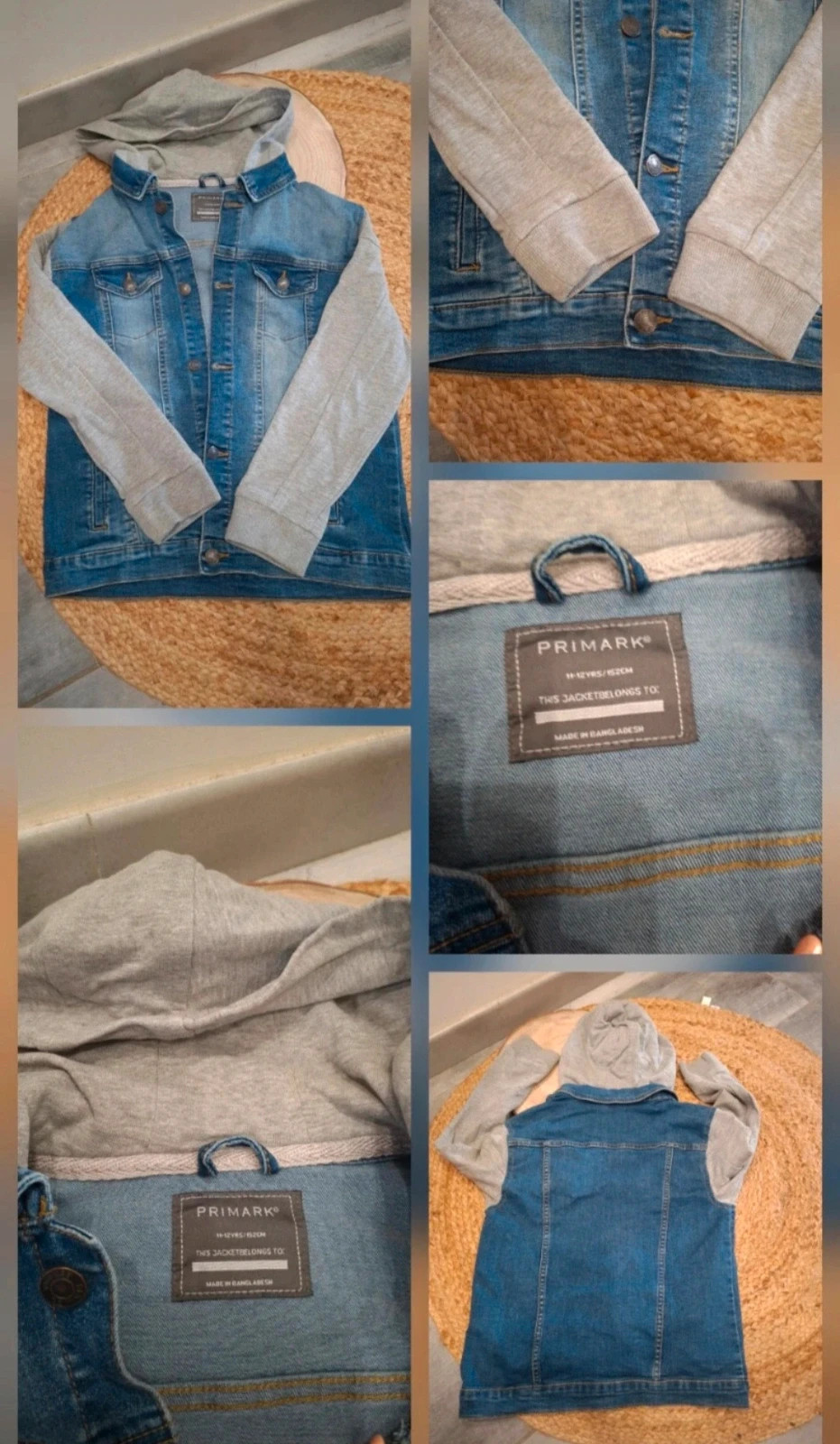 Veste en jean à capuche garçon Primark – 11/12 ans / 152 cm – Primark – taille 12 ans / 152 cm