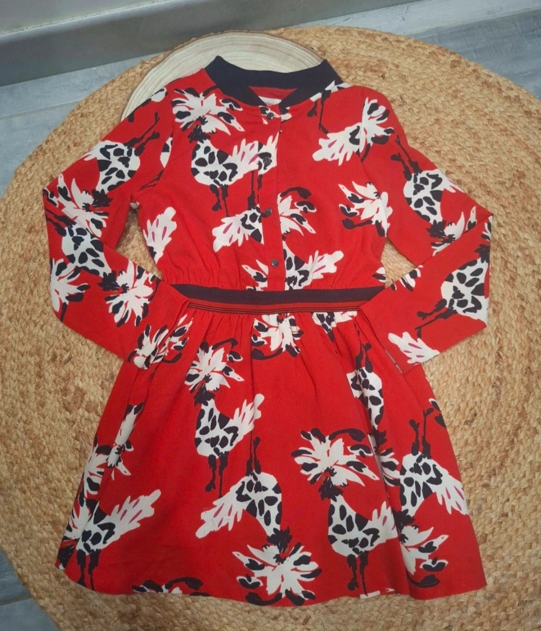 Robe fille Catimini rouge fleurie – 8 ans
