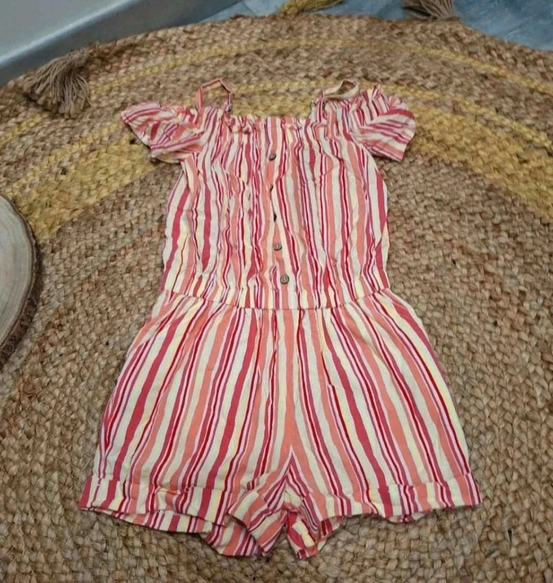 Combishort fille rayé rose corail – Firefly 5 ans