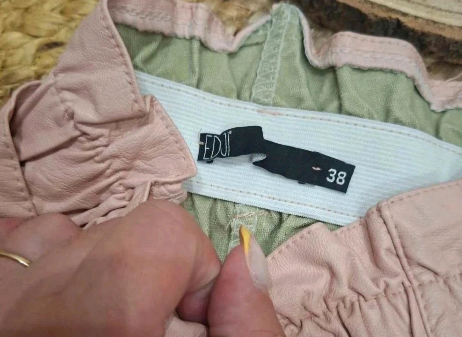 Jupe rose poudré avec ceinture – Taille 38 – EDJI – taille M / 38 / 10 3
