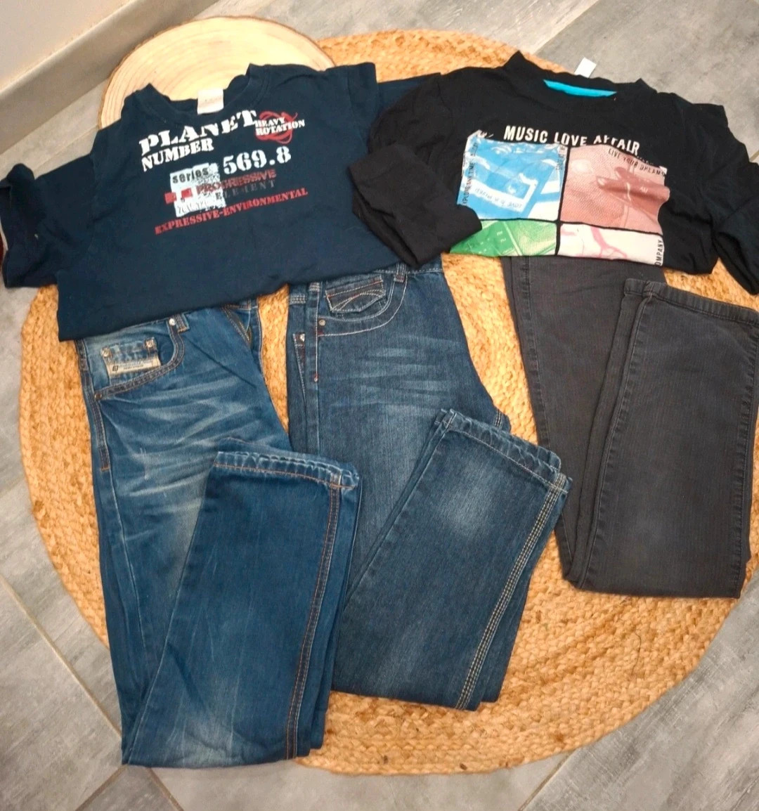 Lot garçon 12 ans 3 jeans-2 T-shirts – 5 pièces – Orchestra – taille 12 ans / 152 cm 2