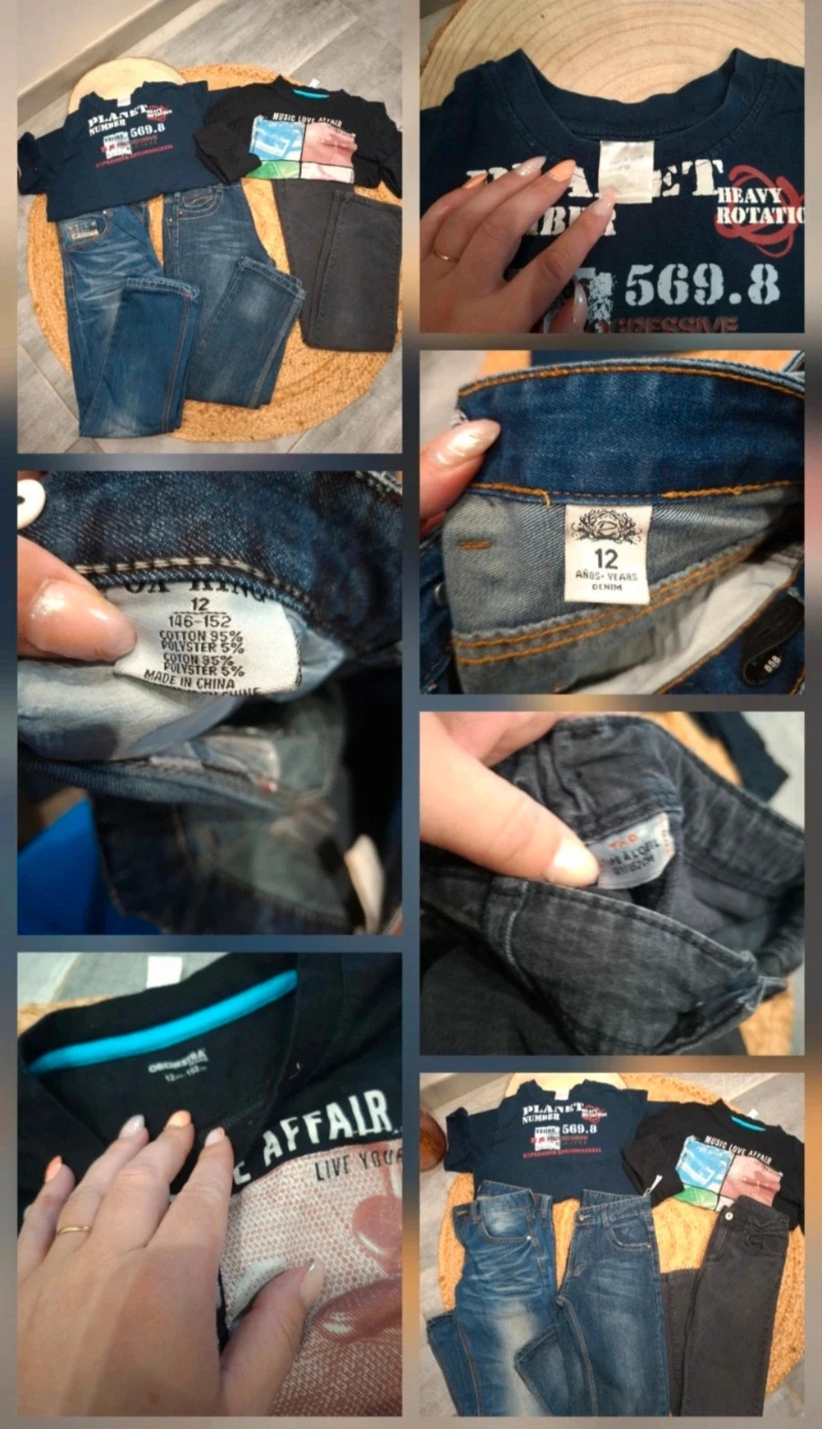 Lot garçon 12 ans 3 jeans-2 T-shirts – 5 pièces
