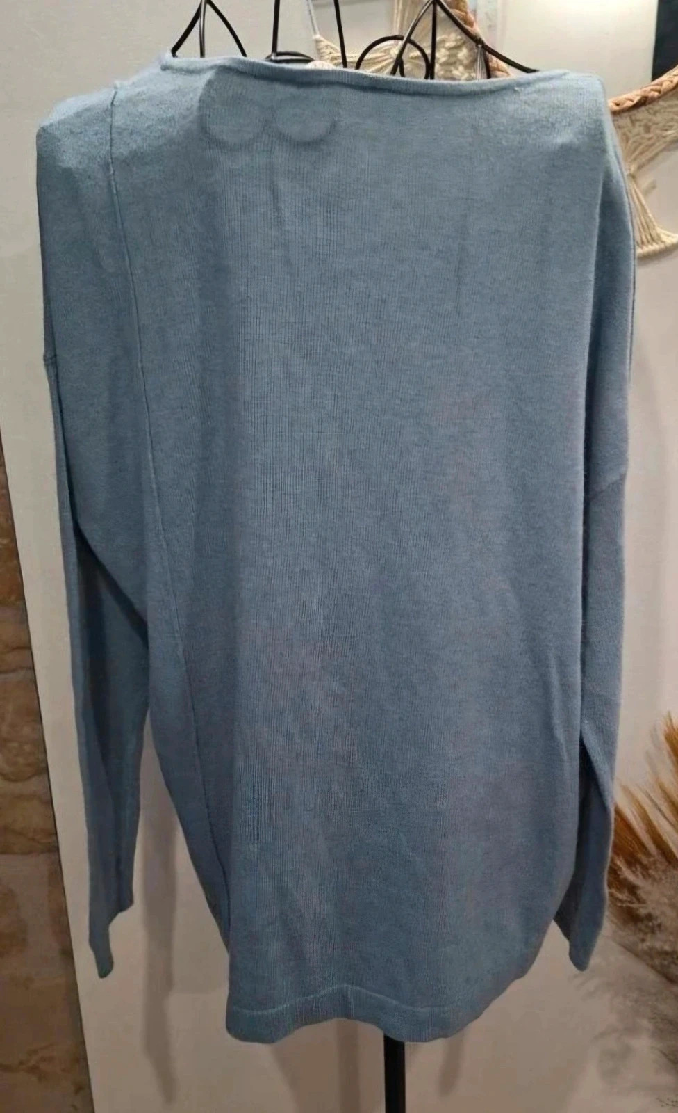 Pull fin bleu clair Camaïeu L Col bateau (Laine & Coton) – Camaïeu – taille L / 40 / 12 5