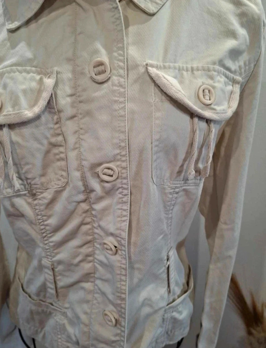 Veste légère type saharienne / surchemise Camaïeu 100% Coton Taille 36 Beige / Écru – Camaïeu – taille S / 36 / 8 3