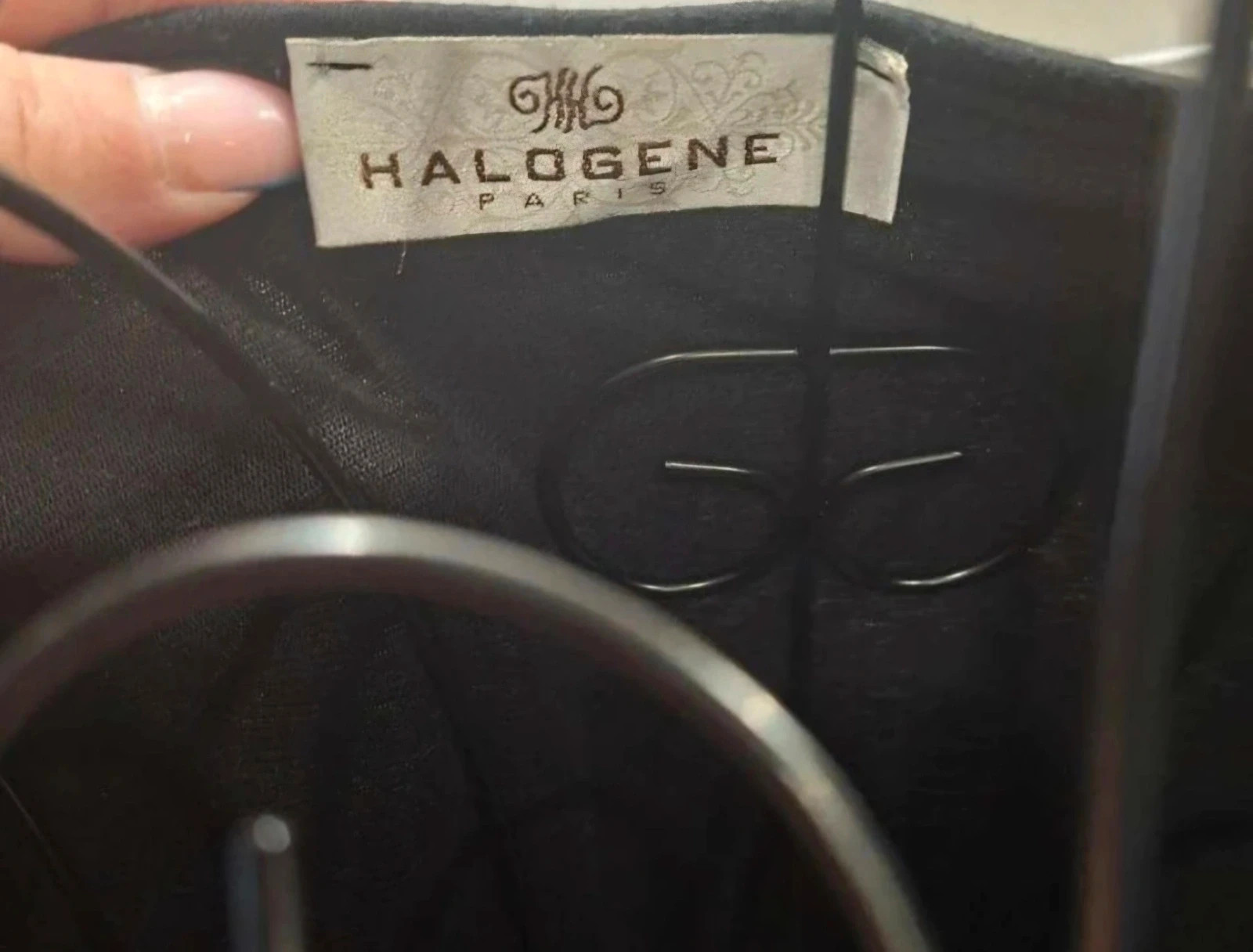 Tunique / Haut bimatière Halogene Paris noir & motifs bleus/verts - Taille XL (42/44) – Halogène – taille XL / 42 / 14 5