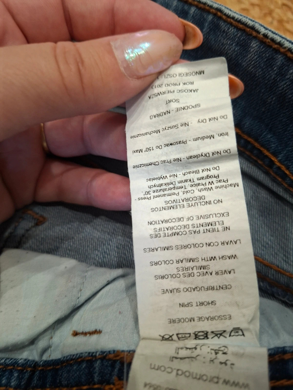 Short en jean Promod avec broderies ethniques / perles - Taille 36 – Promod – taille S / 36 / 8 4