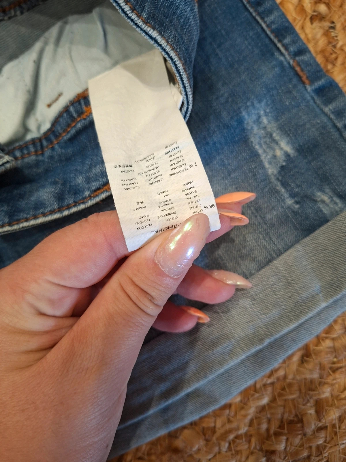 Short en jean Promod avec broderies ethniques / perles - Taille 36 – Promod – taille S / 36 / 8 5