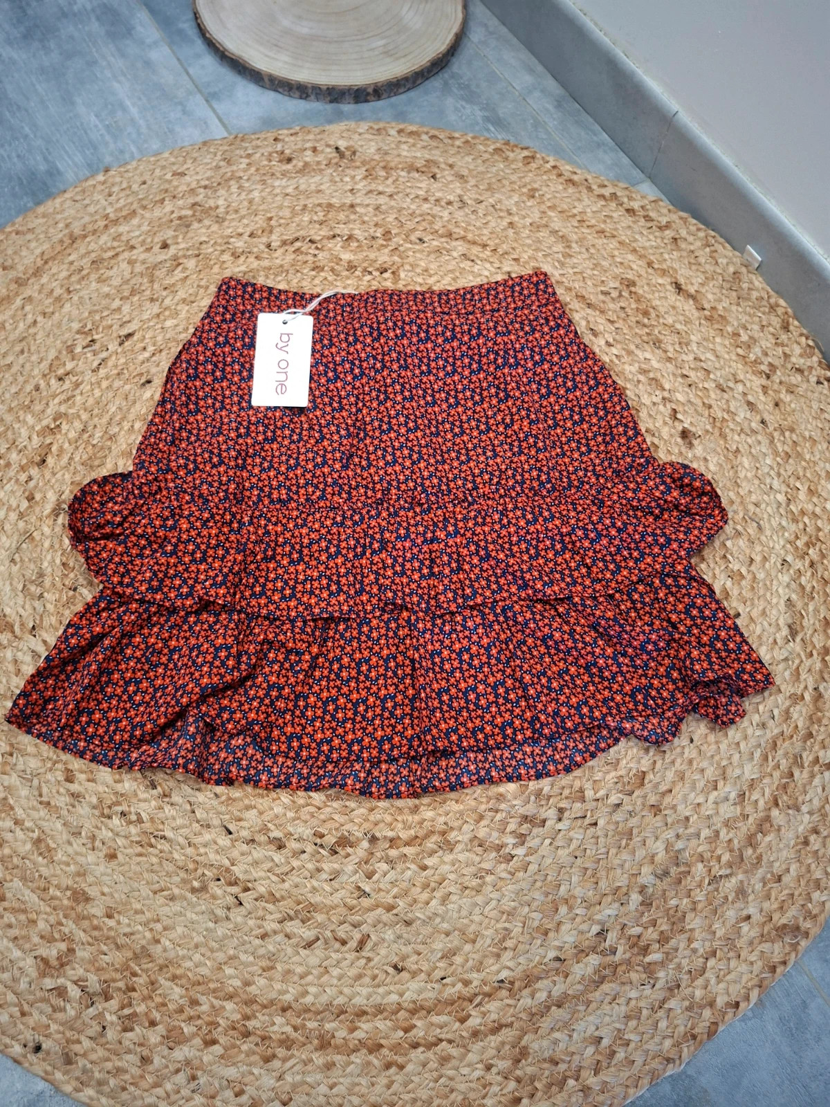 Jupe courte à volants fleurie By One NNE - Taille S/M (36/38)