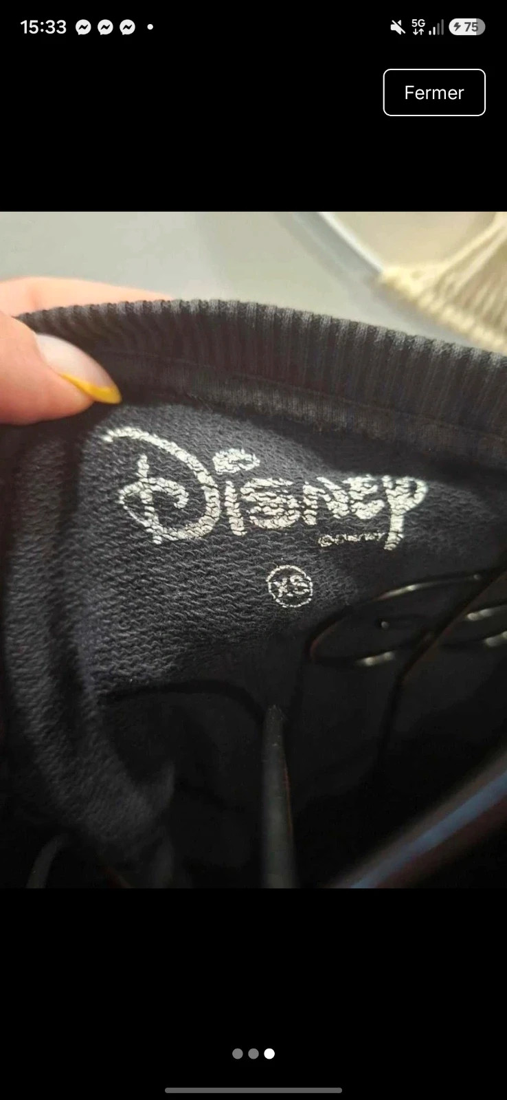 Sweat noir Disney Minnie Mouse pailleté "Love Forever" T. XS (34) – Disney – taille XS / 34 / 6 3