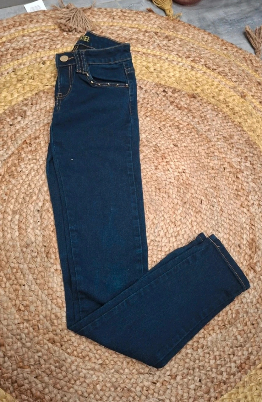Jean slim brut avec strass et clous Miss RJ Taille 34 (XS)