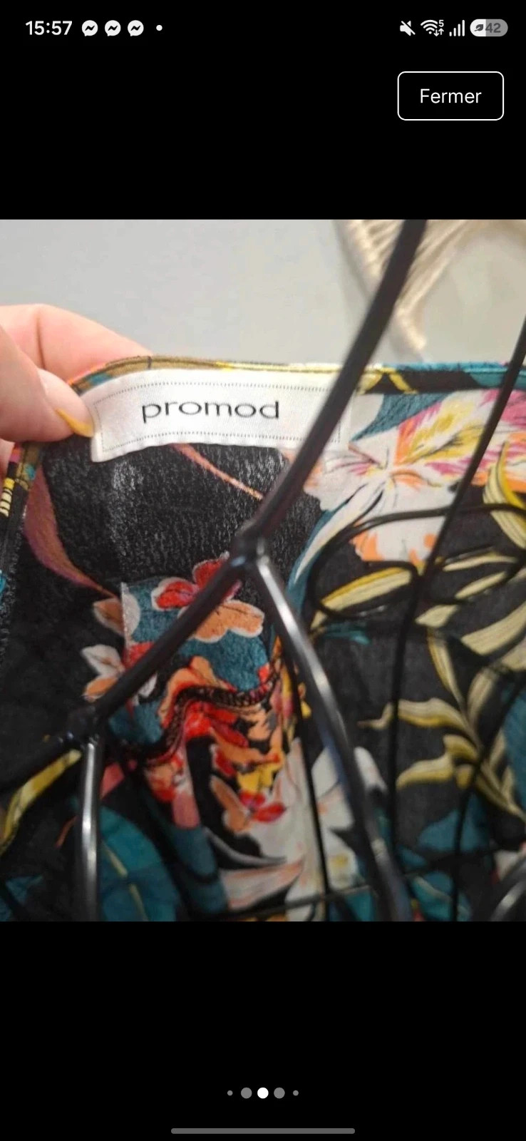 Combi-short fleurie Promod Motif tropical / floral (Très bon état) – Promod – taille M / 38 / 10 4