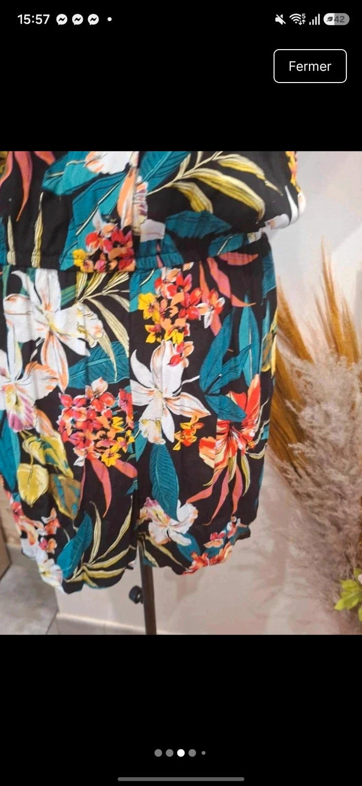 Combi-short fleurie Promod Motif tropical / floral (Très bon état) – Promod – taille M / 38 / 10 3