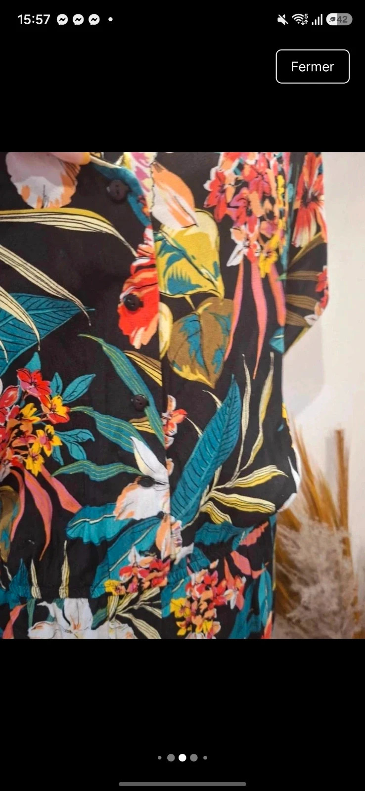 Combi-short fleurie Promod Motif tropical / floral (Très bon état) – Promod – taille M / 38 / 10 5