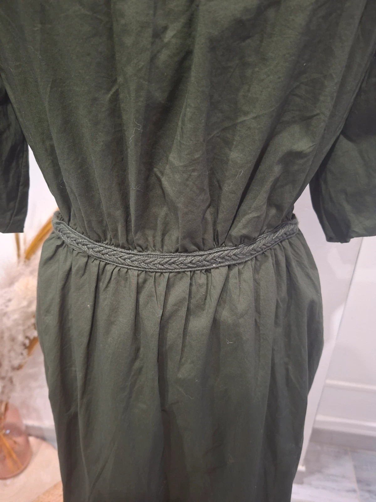 Robe longue froncée vert kaki H&M Taille M NEUVE – H&M – taille M / 38 / 10 2