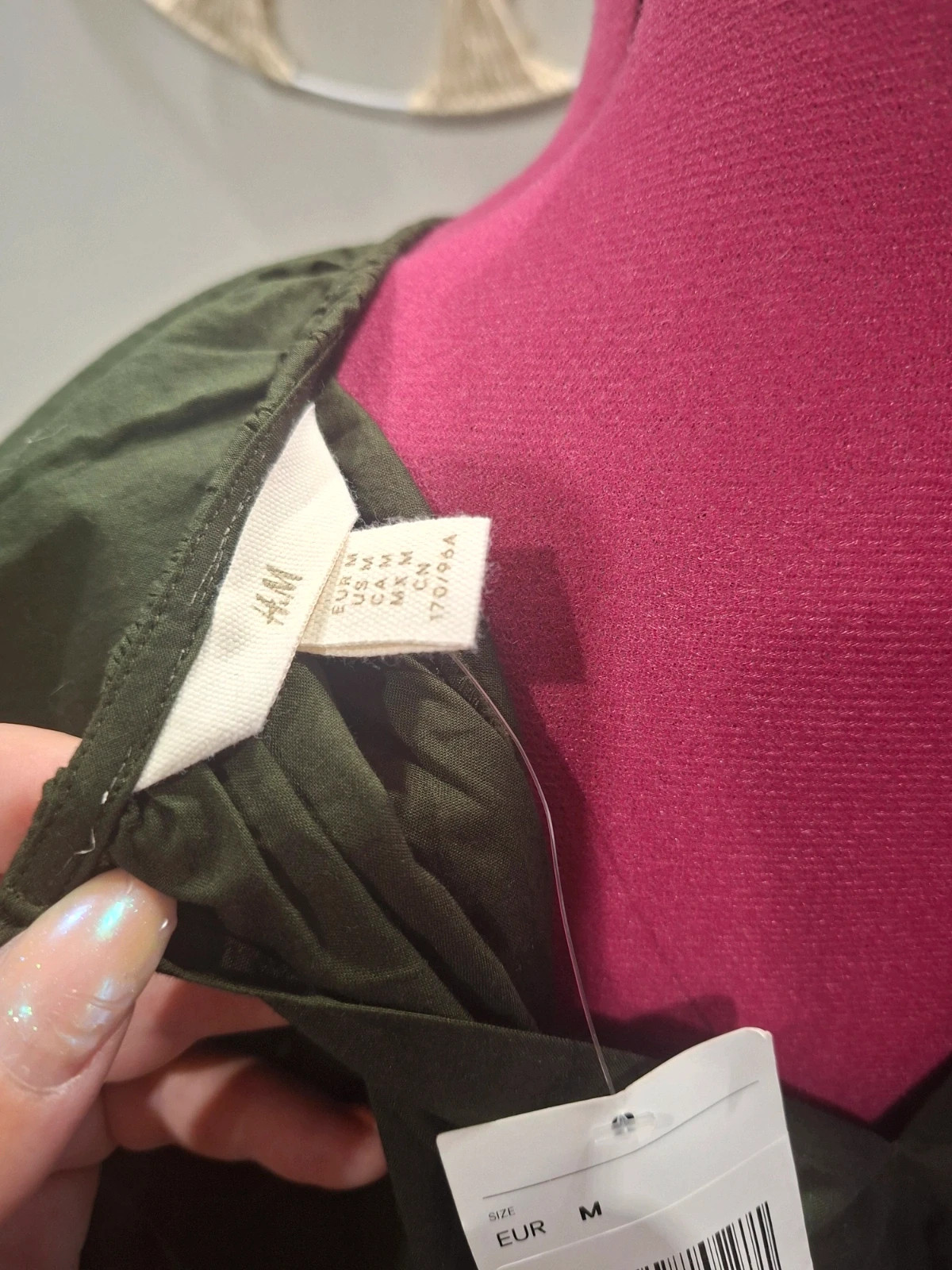 Robe longue froncée vert kaki H&M Taille M NEUVE – H&M – taille M / 38 / 10 4