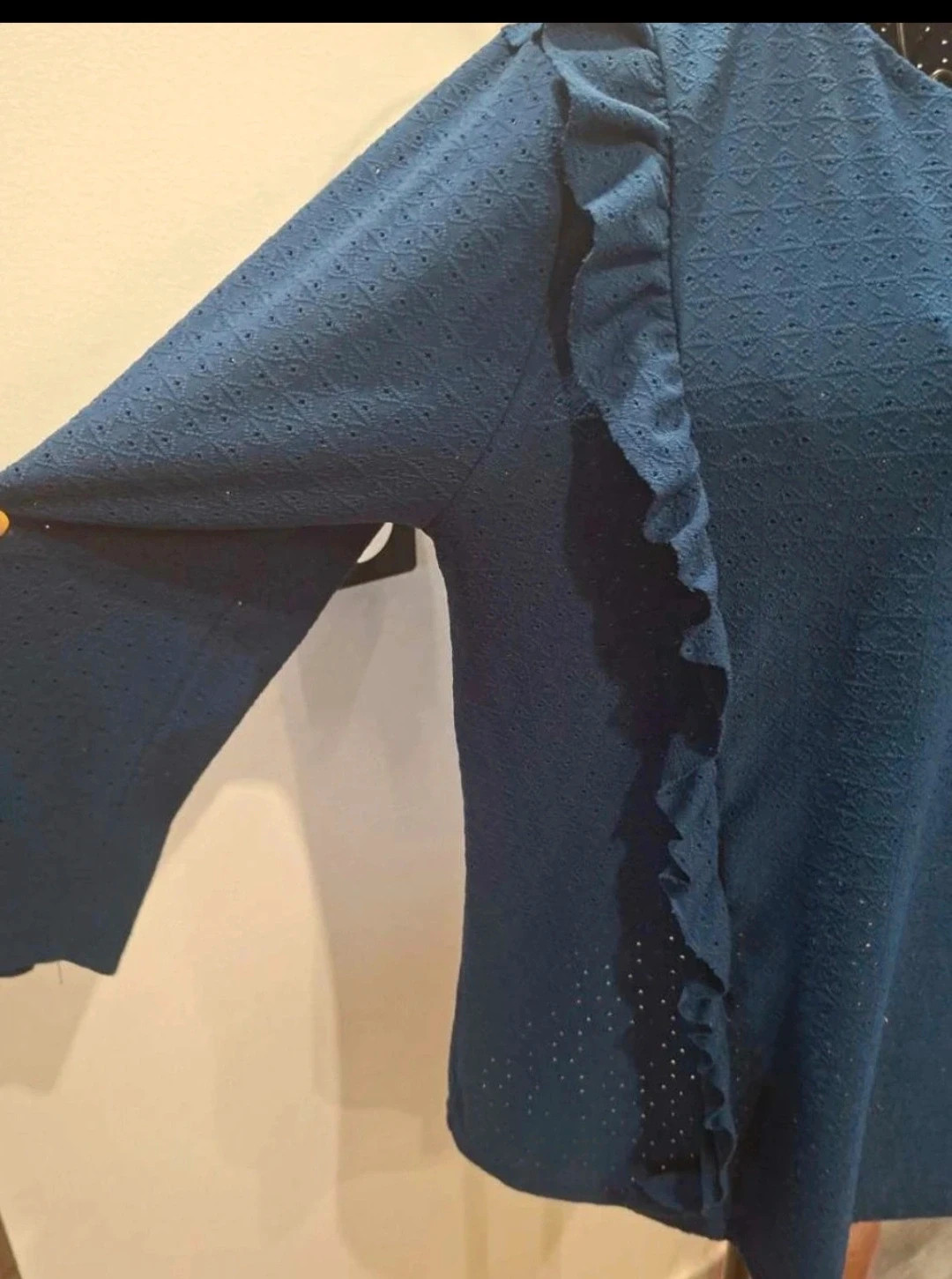 Blouse bleue canard à volants Camaïeu Taille XL / 42 – Camaïeu – taille XL / 42 / 14 3
