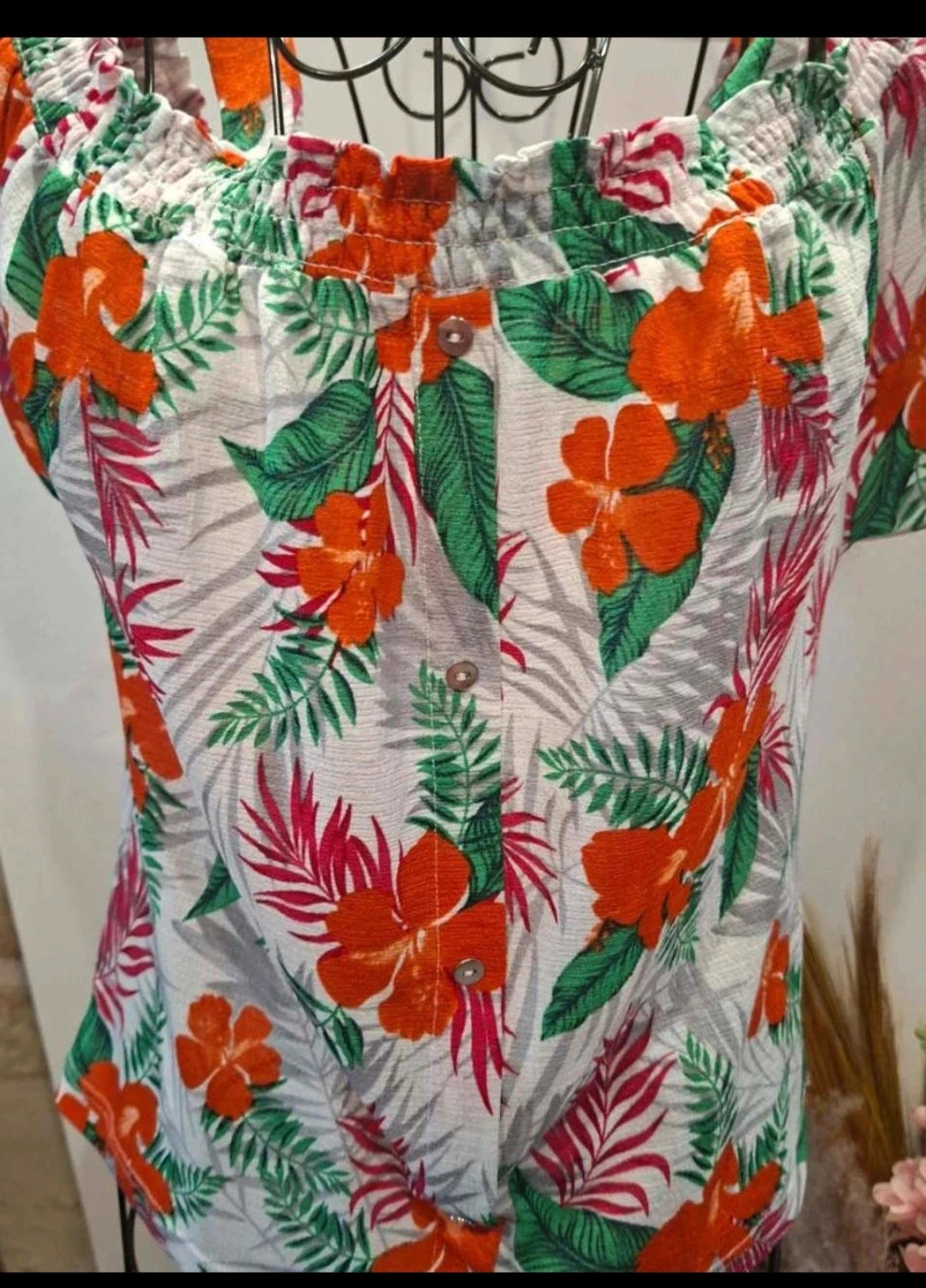 Top / Blouse fleurie tropicale Primark Taille 34 (XS) – Primark – taille XS / 34 / 6 2