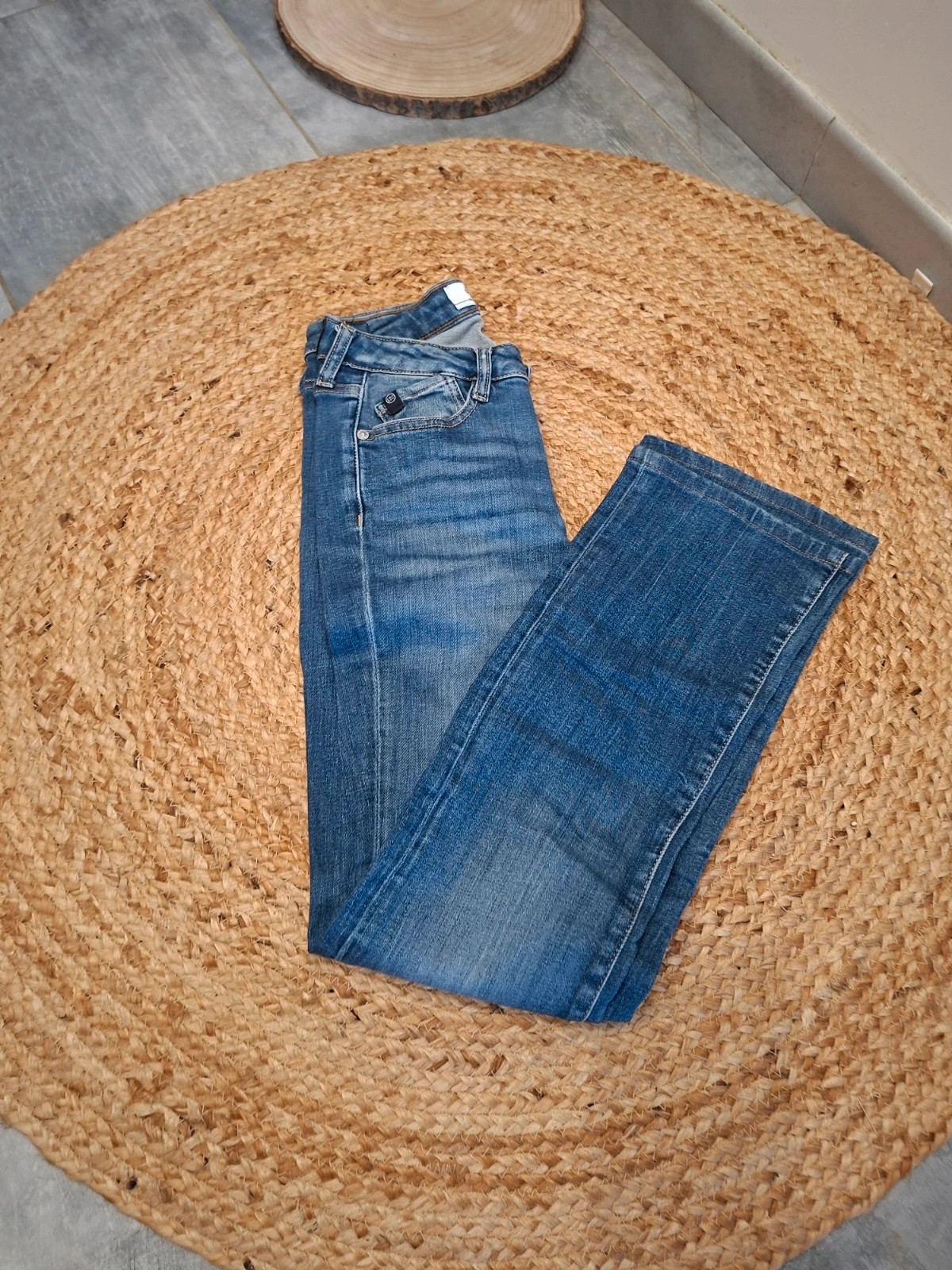 Jean droit Le Temps des Cerises Power B Taille 26 (36) Brut usé