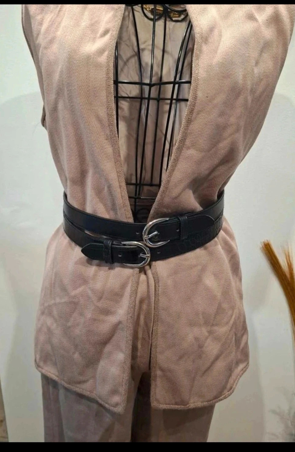 Ensemble vintage Cassandre Paris Gilet sans manches & Pantalon beige (T34/36) – cassandre – taille XS / 34 / 6 2