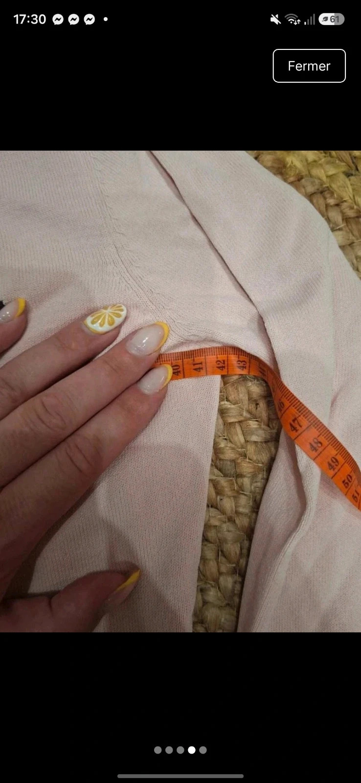 Cardigan / Gilet col V rose à losanges MISSI Taille S/M (36/38) – Missi – taille S / 36 / 8 4