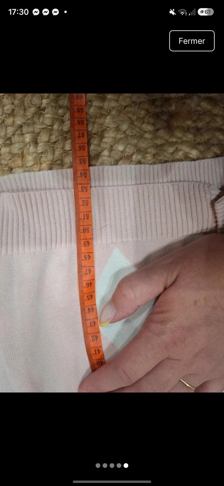 Cardigan / Gilet col V rose à losanges MISSI Taille S/M (36/38) – Missi – taille S / 36 / 8 5