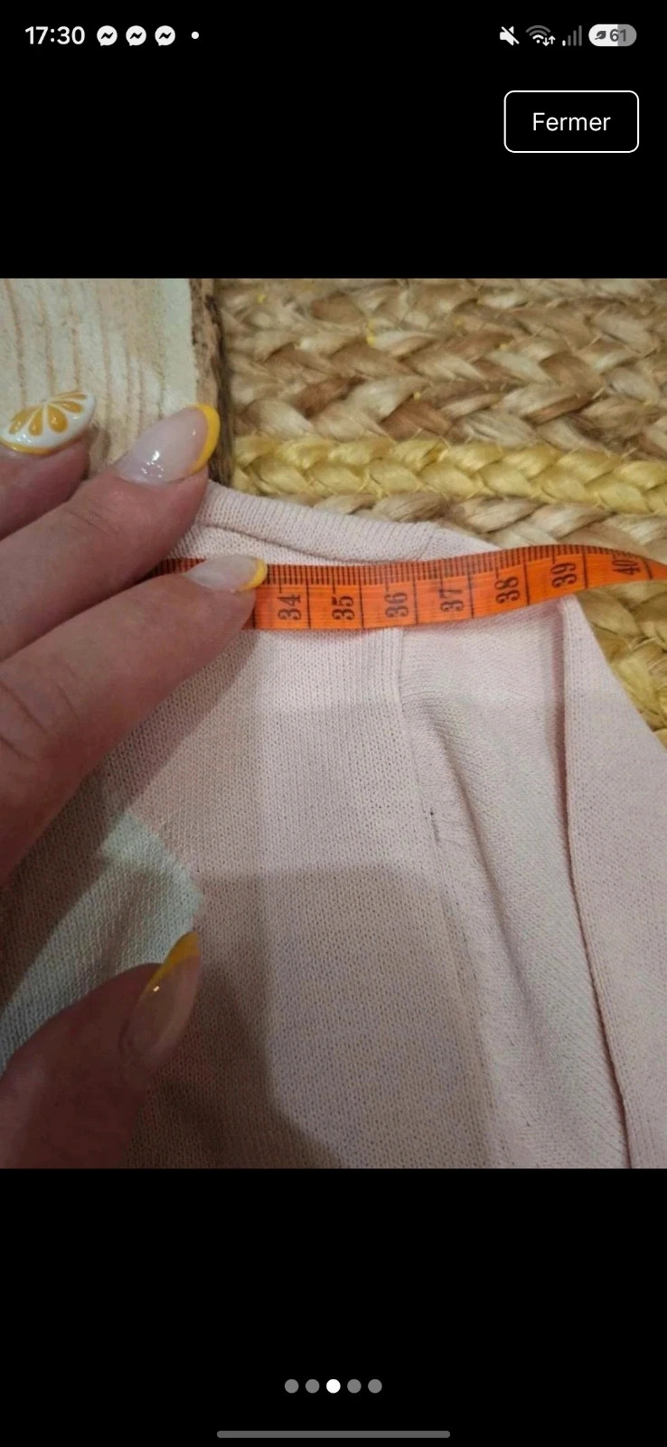 Cardigan / Gilet col V rose à losanges MISSI Taille S/M (36/38) – Missi – taille S / 36 / 8 3