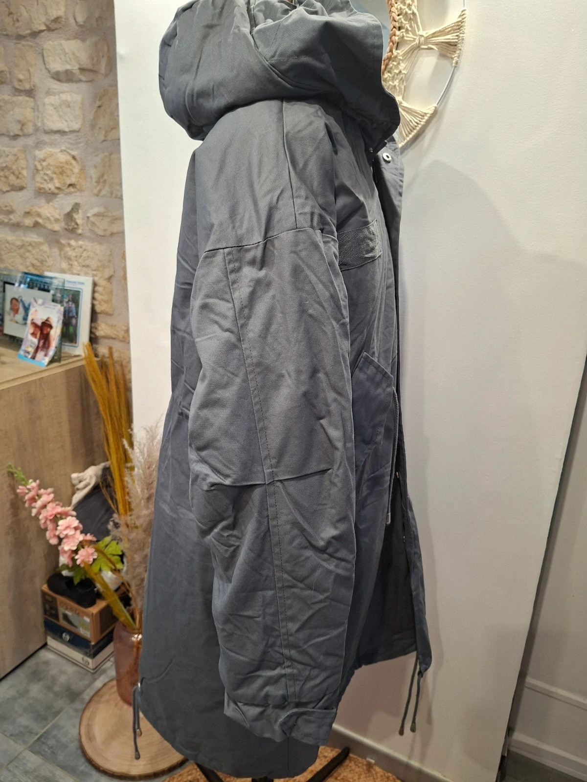 Parka longue à capuche homme - Gris anthracite - Taille XL - Très bon état – man fashion – taille XL 4