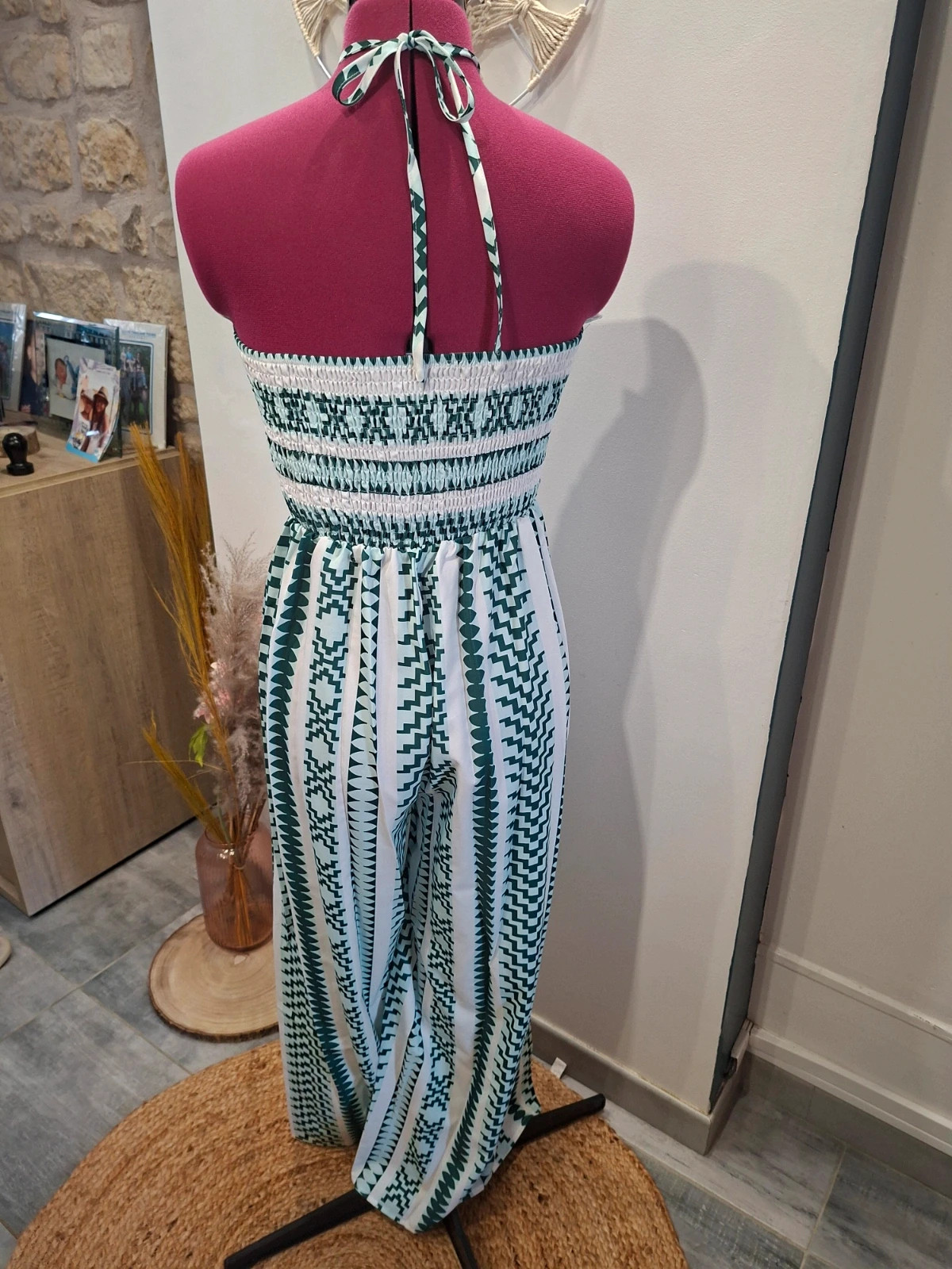 Combinaison pantalon fluide verte et blanche S 36 neuve – taille S / 36 / 8 4