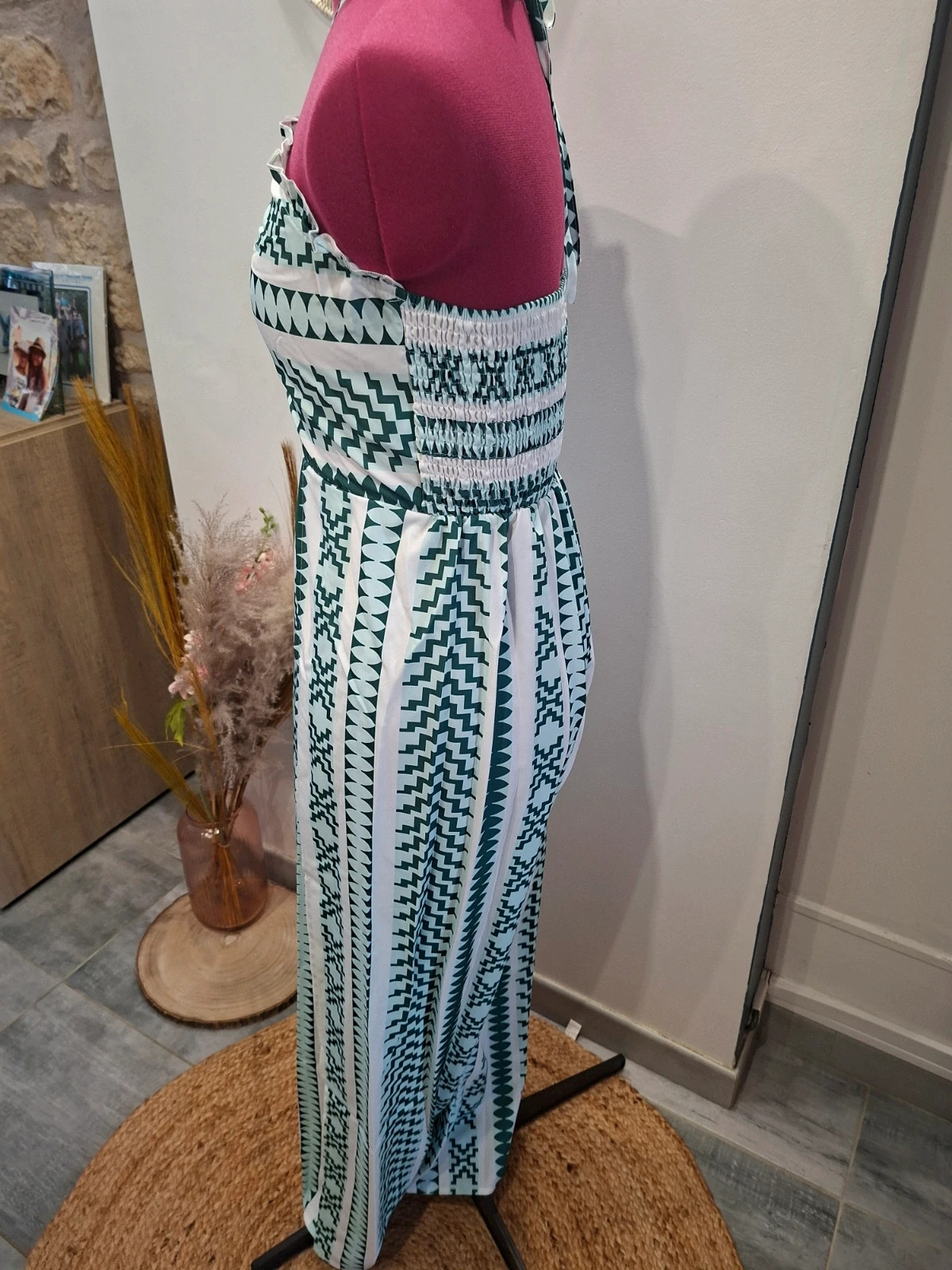 Combinaison pantalon fluide verte et blanche S 36 neuve – taille S / 36 / 8 5