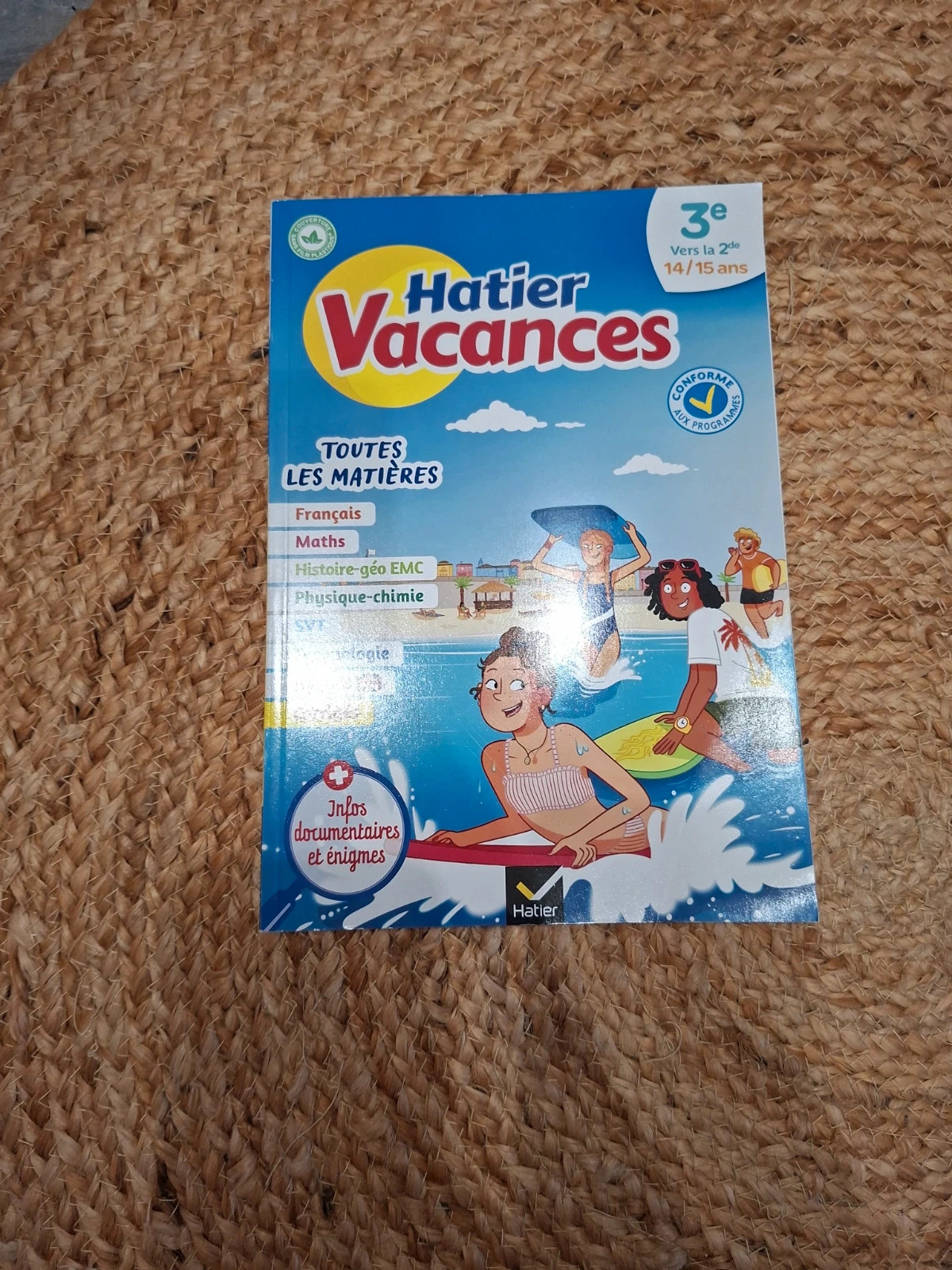 Cahier vacances Hatier 3e → 2de 14/15 ans – neuf