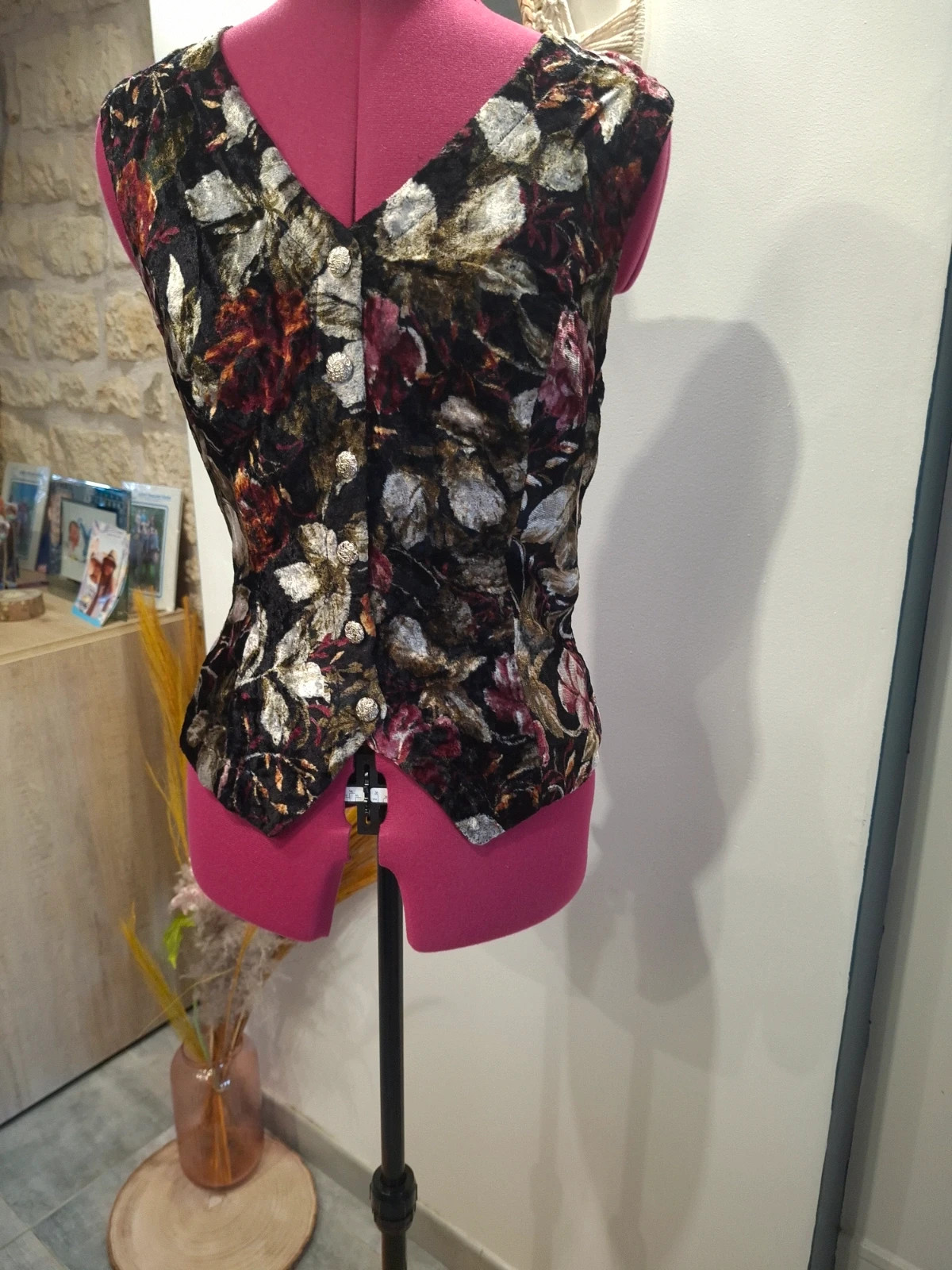 Gilet sans manches vintage floral effet velours Nostalgia Taille M / 38 – taille M / 38 / 10
