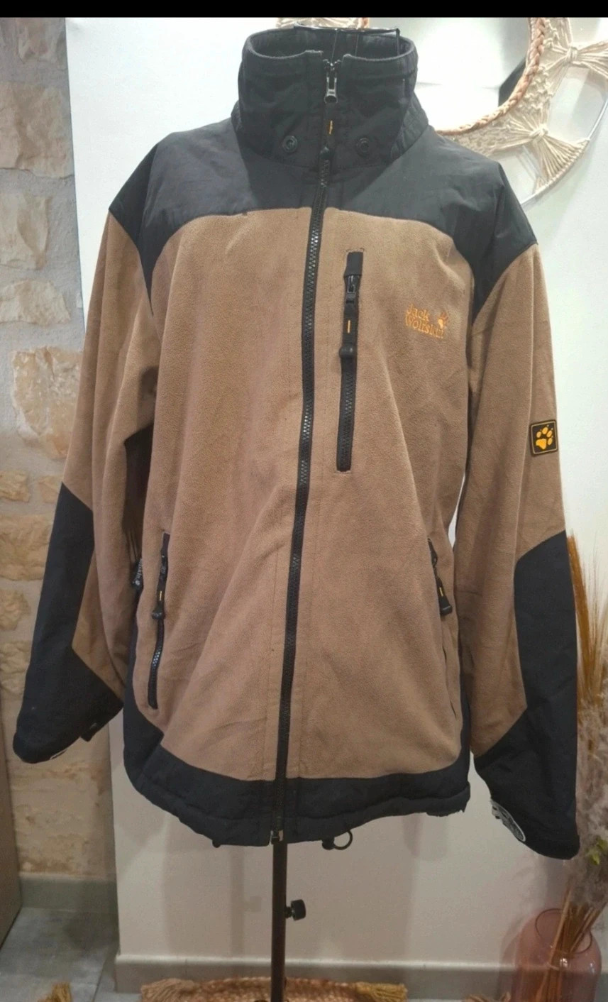 Veste outdoor Jack Wolfskin – XL – beige et noire