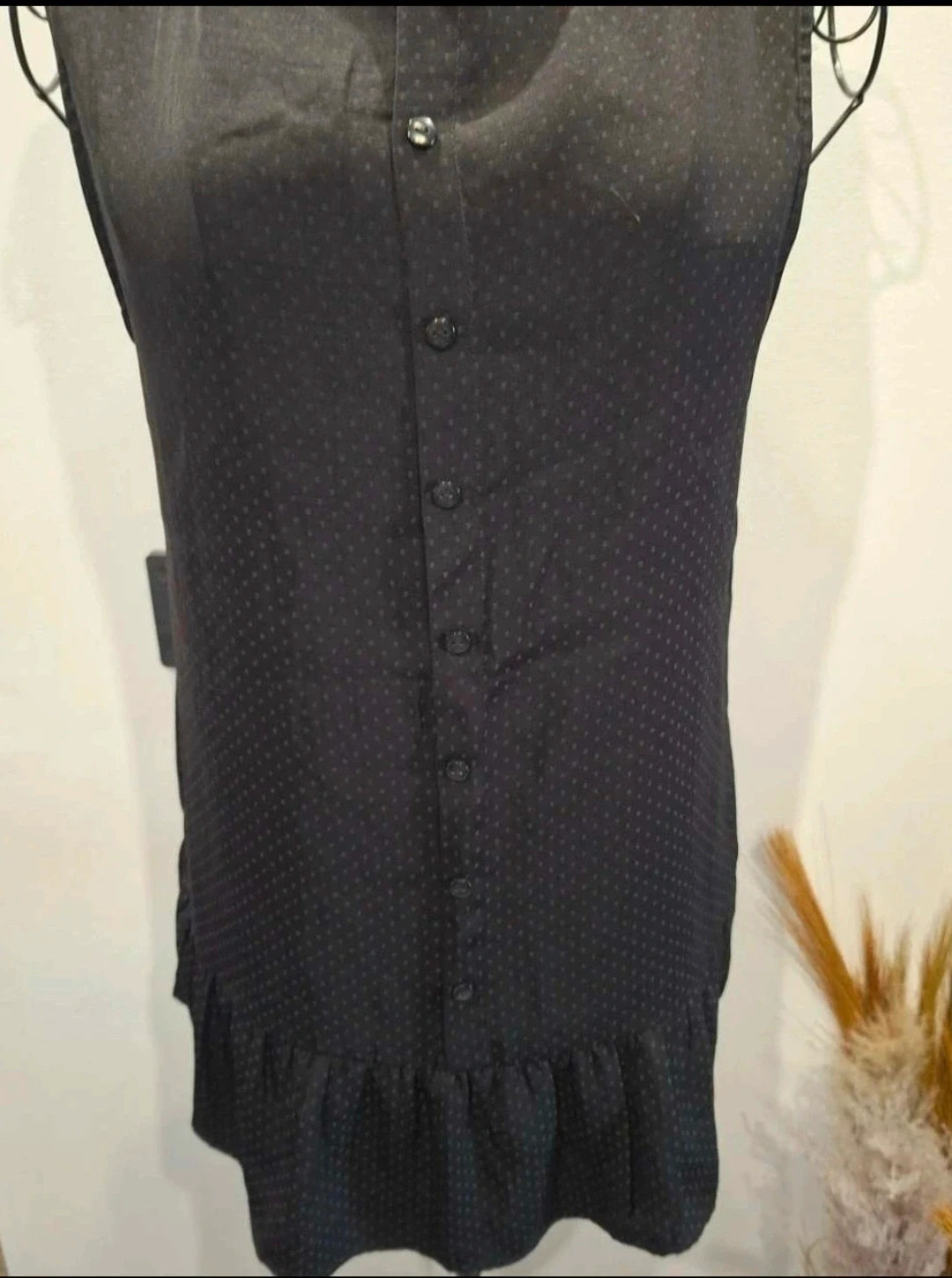 Blouse noire sans manches à pois texturés – Taille à préciser – Kiabi – taille M / 38 / 10 2