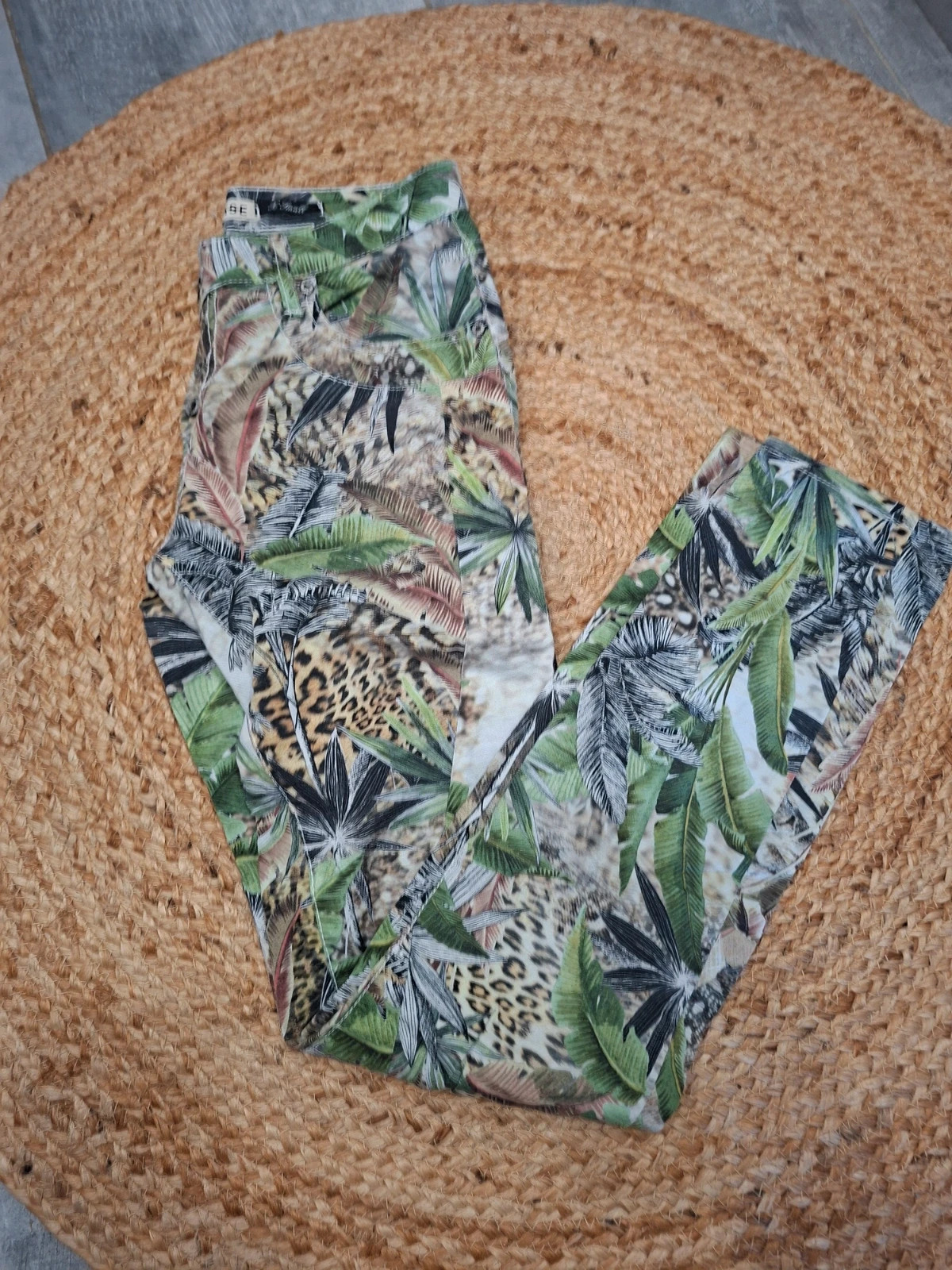 Pantalon Slim Please Imprimé Tropical & Léopard - Taille XS (Très Bon État) – Please – taille XS / 34 / 6