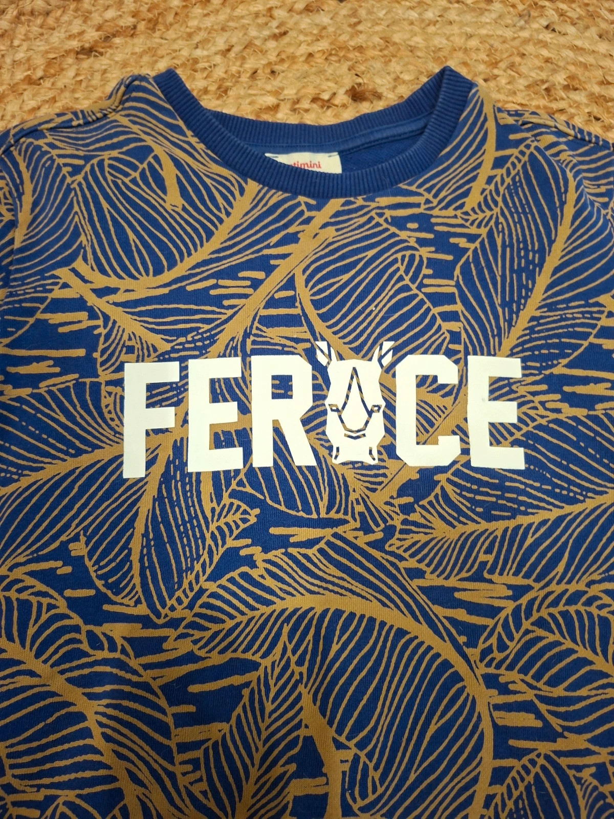 Sweat bleu marine Catimini "FEROCE" à motifs feuilles et rhinocéros - 14 ans (164 cm) – Catimini – taille 14 ans / 164 cm 4
