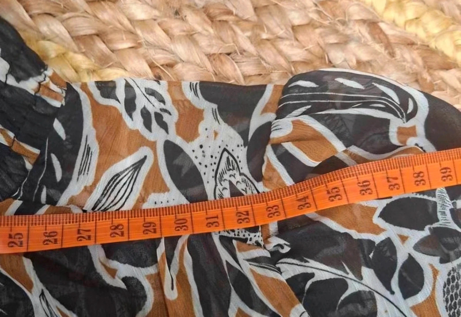 Blouse fluide col montant froncé Imprimé Tropical / Feuillage - Taille M (Très Bon État) – taille M / 38 / 10 5