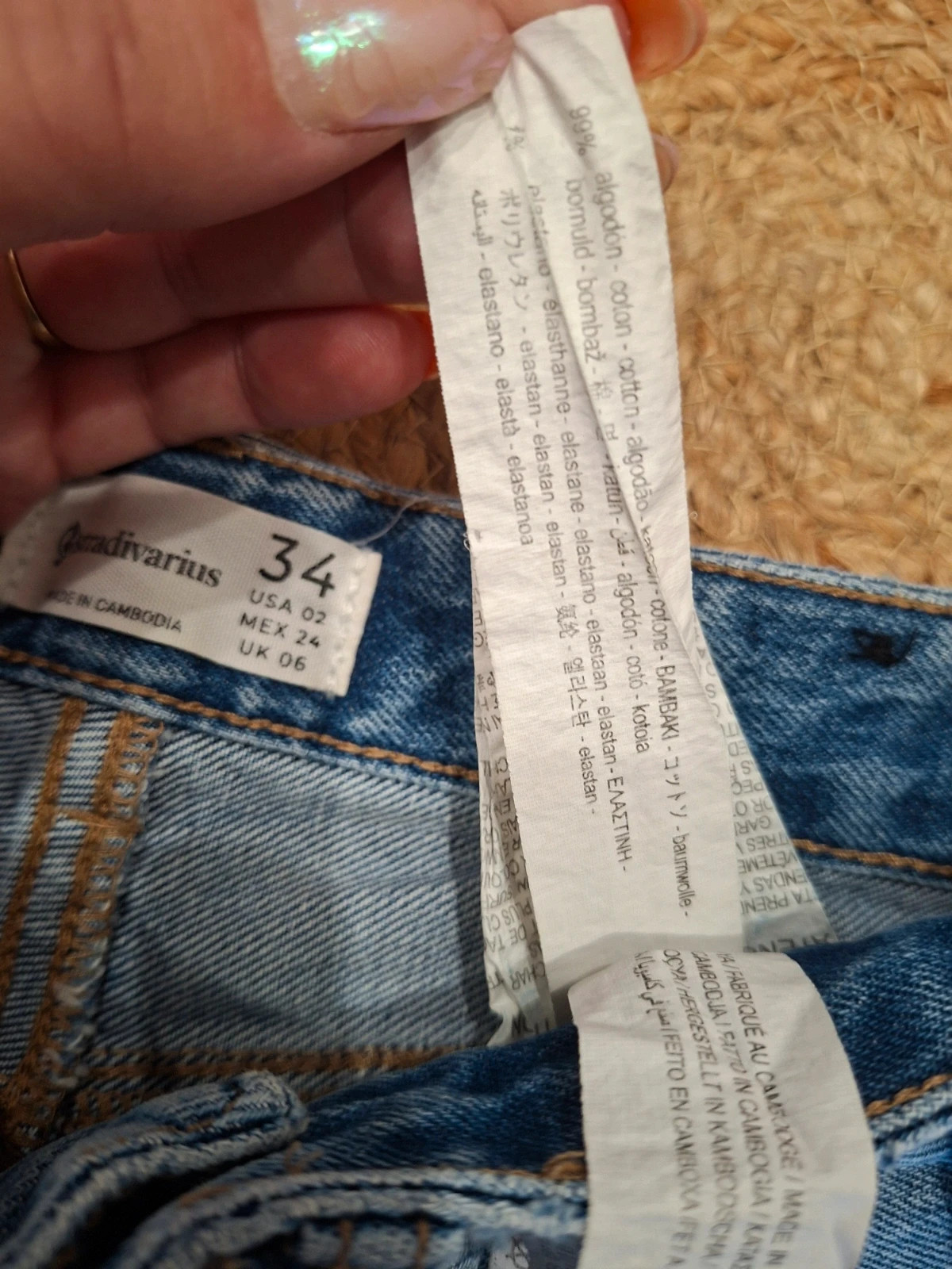 Jean Droit Bleu Fendu aux Chevilles Stradivarius - Taille 34 (XS/S) – Stradivarius – taille XS / 34 / 6 5