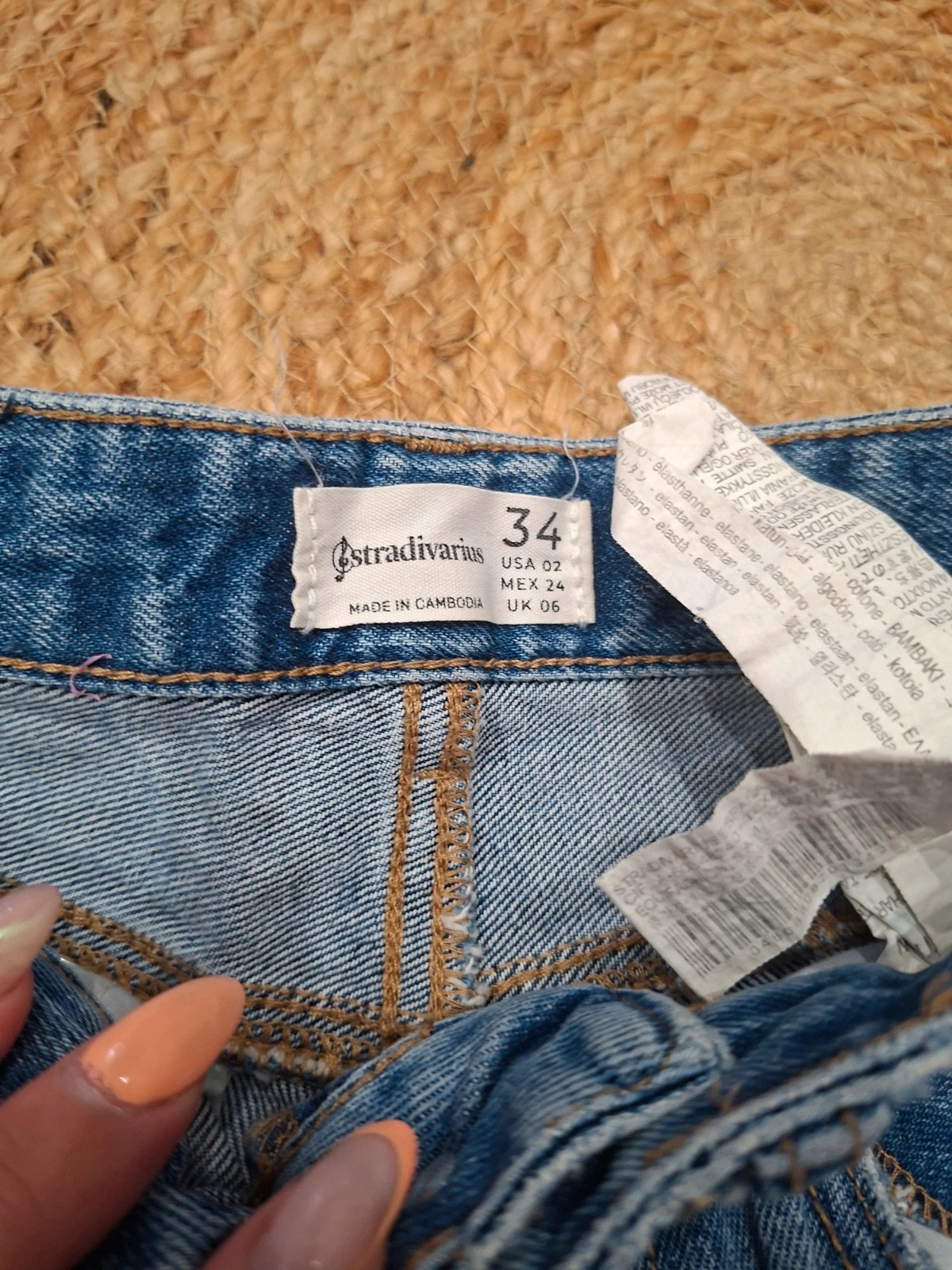 Jean Droit Bleu Fendu aux Chevilles Stradivarius - Taille 34 (XS/S) – Stradivarius – taille XS / 34 / 6 3