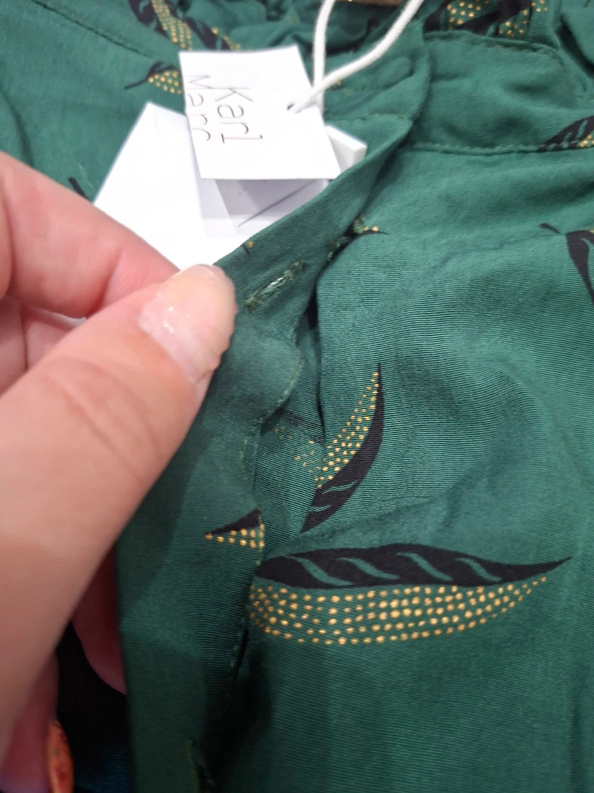 Jupe Longue Verte Motif Plumes Karl Marc John - Neuve avec Étiquette - Taille XS – Karl Marc John – taille XS / 34 / 6 3