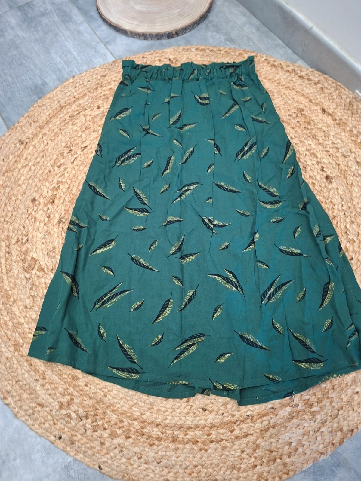 Jupe Longue Verte Motif Plumes Karl Marc John - Neuve avec Étiquette - Taille XS – Karl Marc John – taille XS / 34 / 6 5