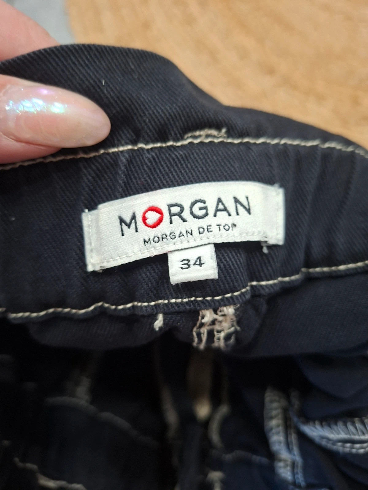 Pantalon Paperbag Noir Coutures Apparentes Morgan - Taille 34 (XS) – Morgan – taille XS / 34 / 6 5