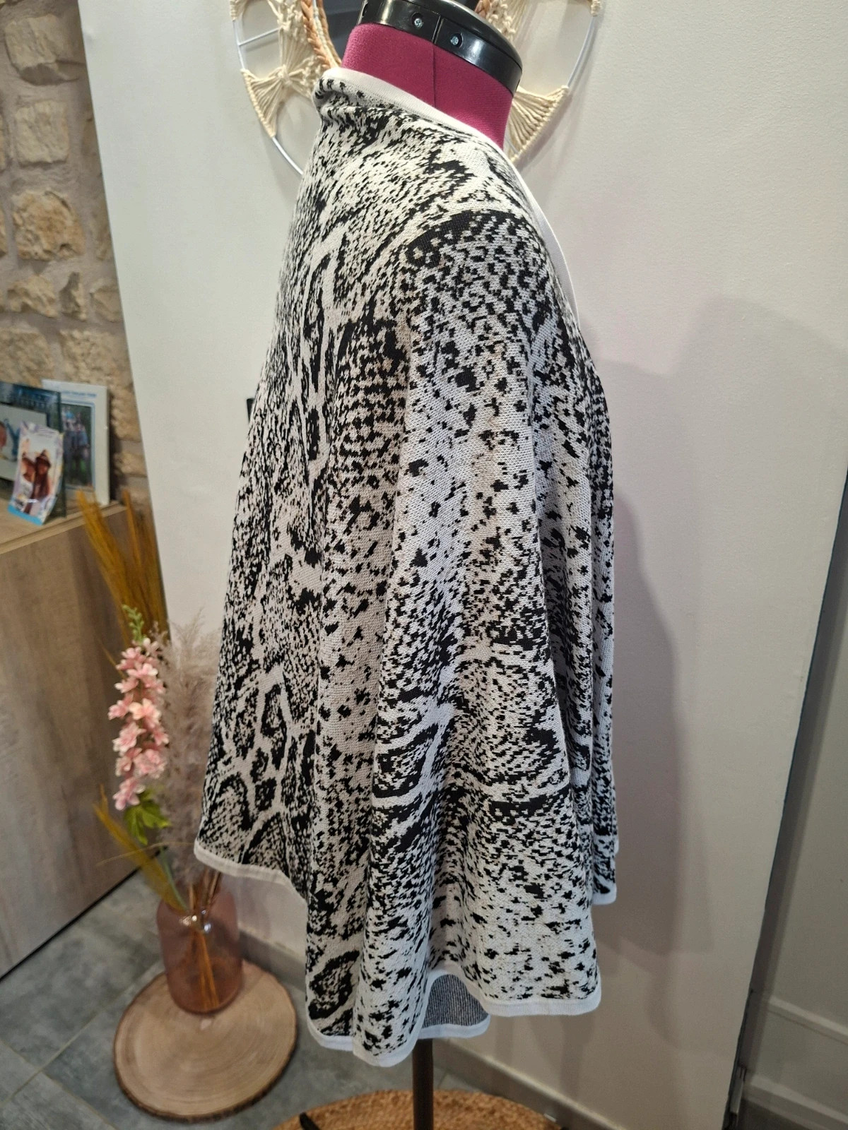 Poncho / Gilet ouvert en maille 100% Coton - Cabi - Taille Unique (Neuf sans étiquette) – CAbi – taille Taille unique 2