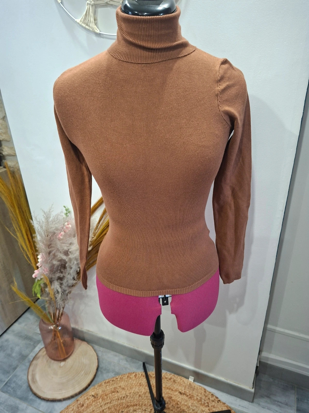 Sous-pull ajusté marron caramel Jennyfer S – Jennyfer – taille S / 36 / 8 2