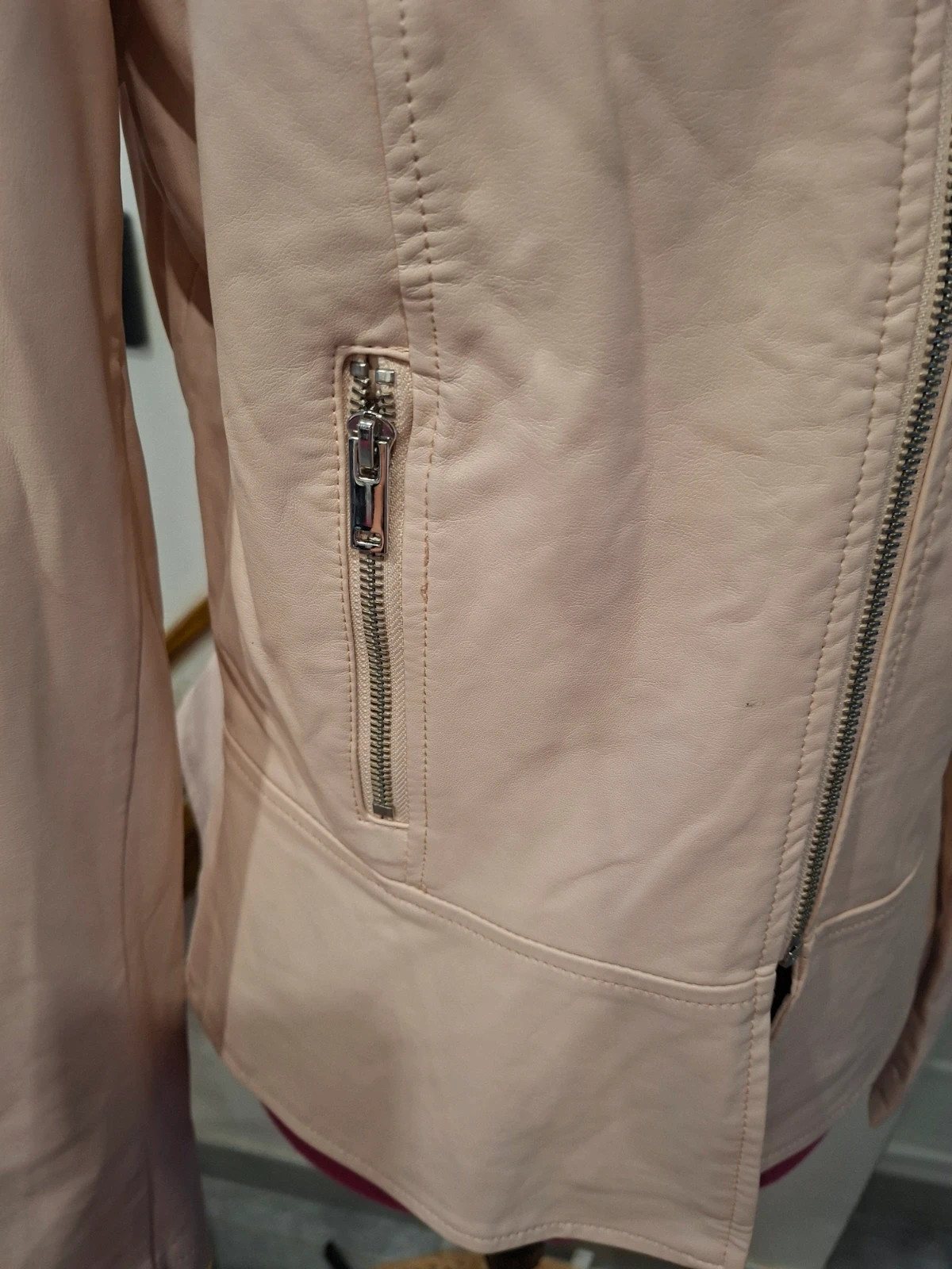 Blouson similicuir Camaïeu rose poudré – Taille 42 – Camaïeu – taille XL / 42 / 14 3