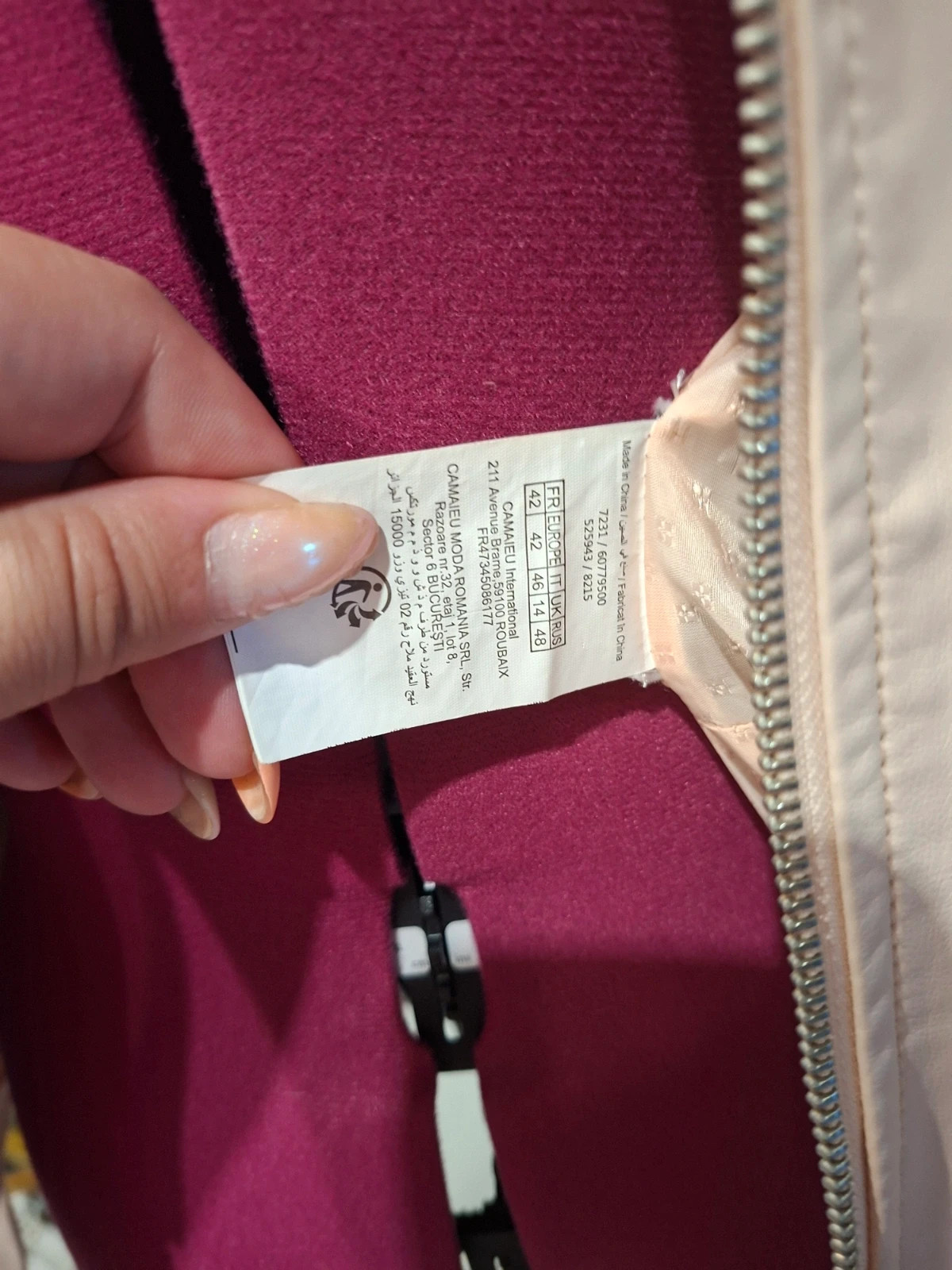 Blouson similicuir Camaïeu rose poudré – Taille 42 – Camaïeu – taille XL / 42 / 14 5