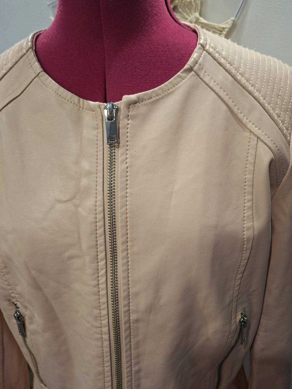 Blouson similicuir Camaïeu rose poudré – Taille 42 – Camaïeu – taille XL / 42 / 14 2